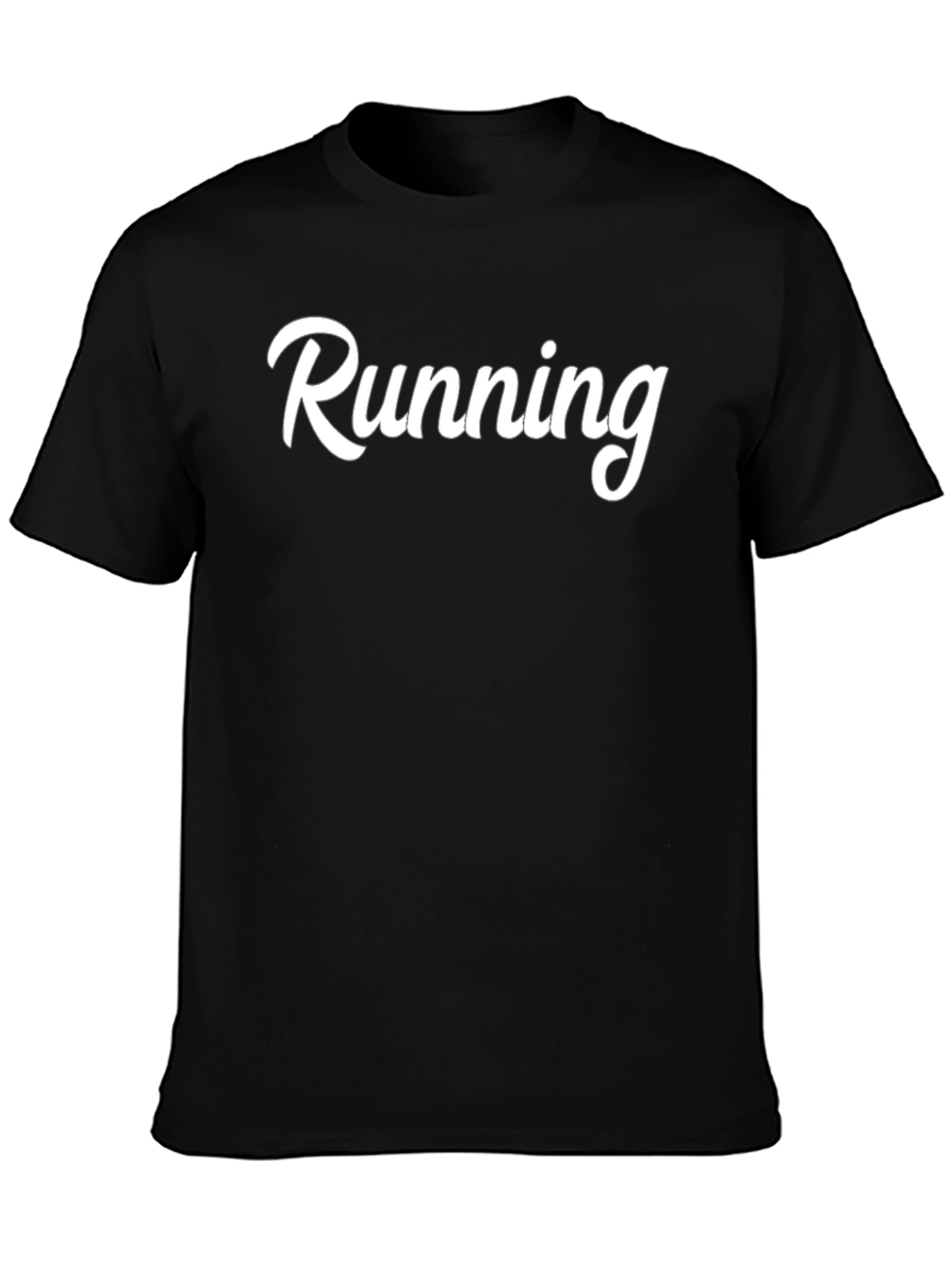 Black Running Graphic T-Shirt - Black Cotton view 3