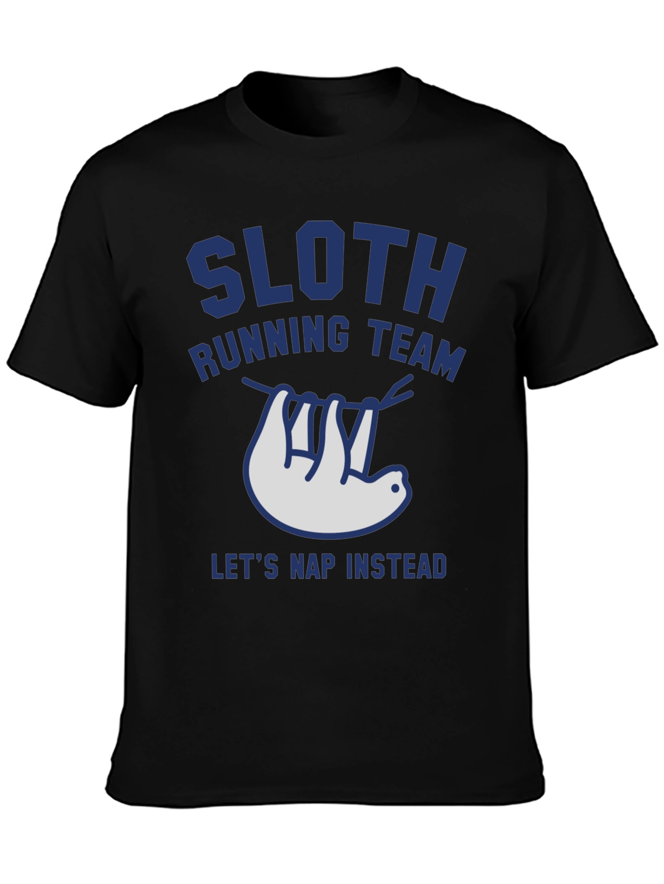 Black Sloth Running Team Tee - Let's Nap Instead view 3