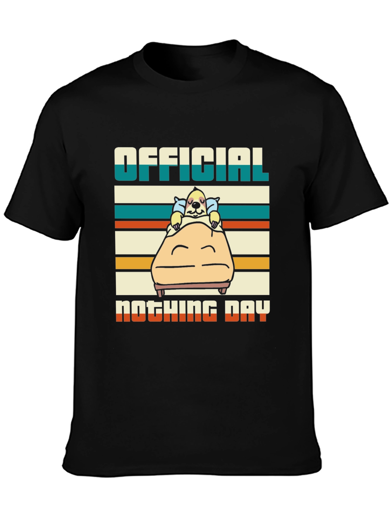 Black Official Nothing Day T-Shirt - Relaxed Dog Design view 3