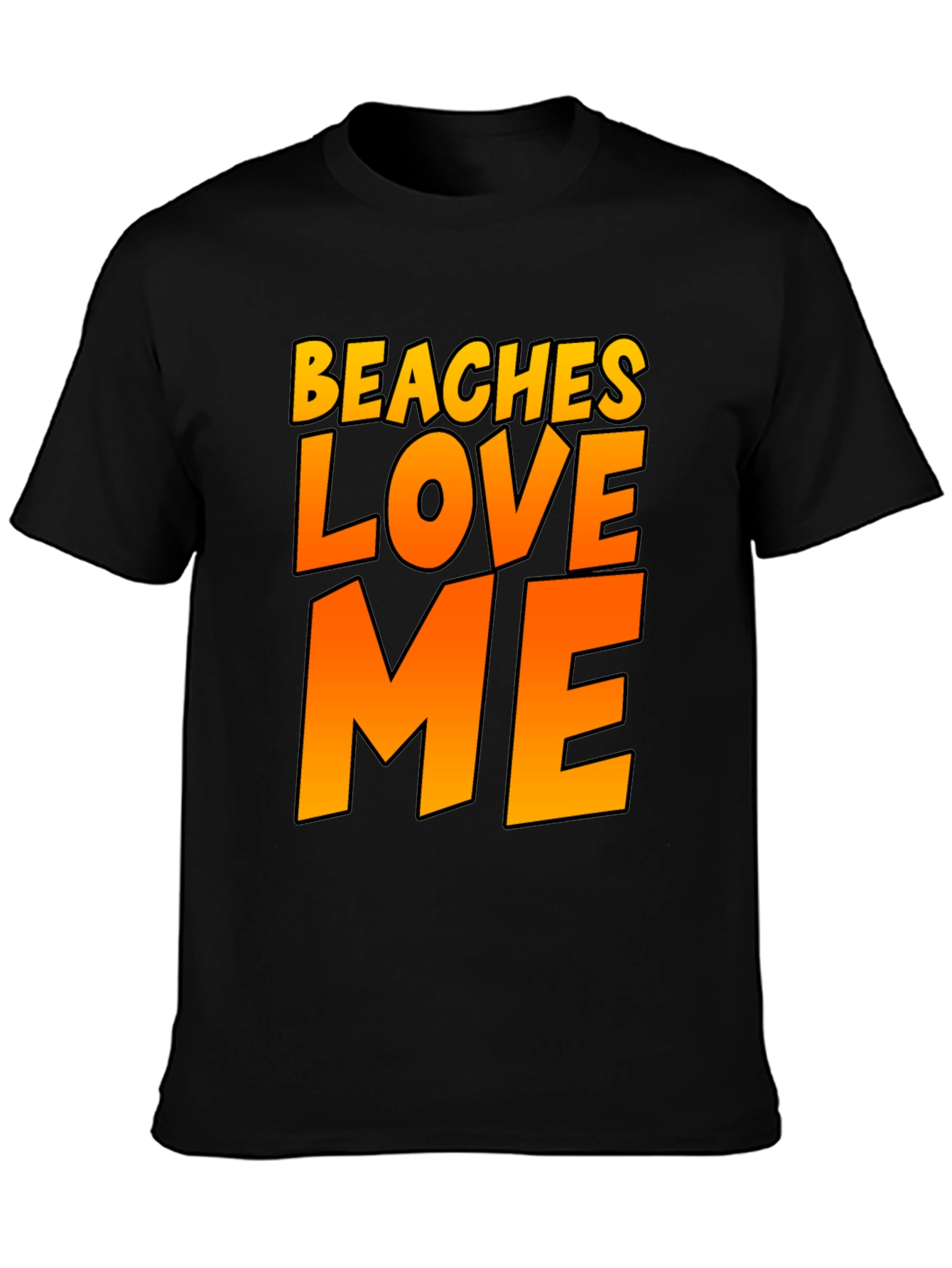 Black Beaches Love Me Graphic Tee - Black Summer Fun Shirt view 3