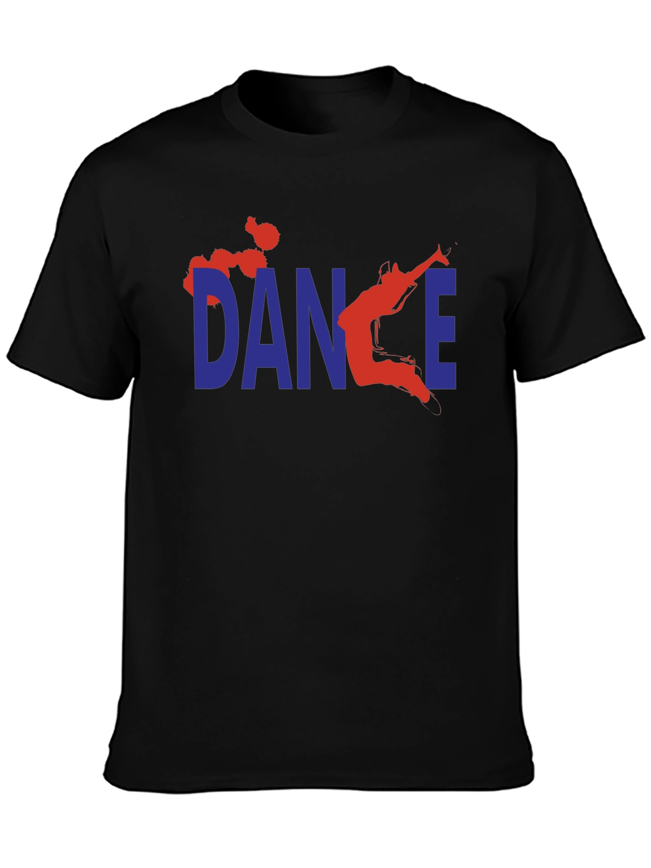 Black Dance Graphic T-Shirt - Black Cotton Tee view 3