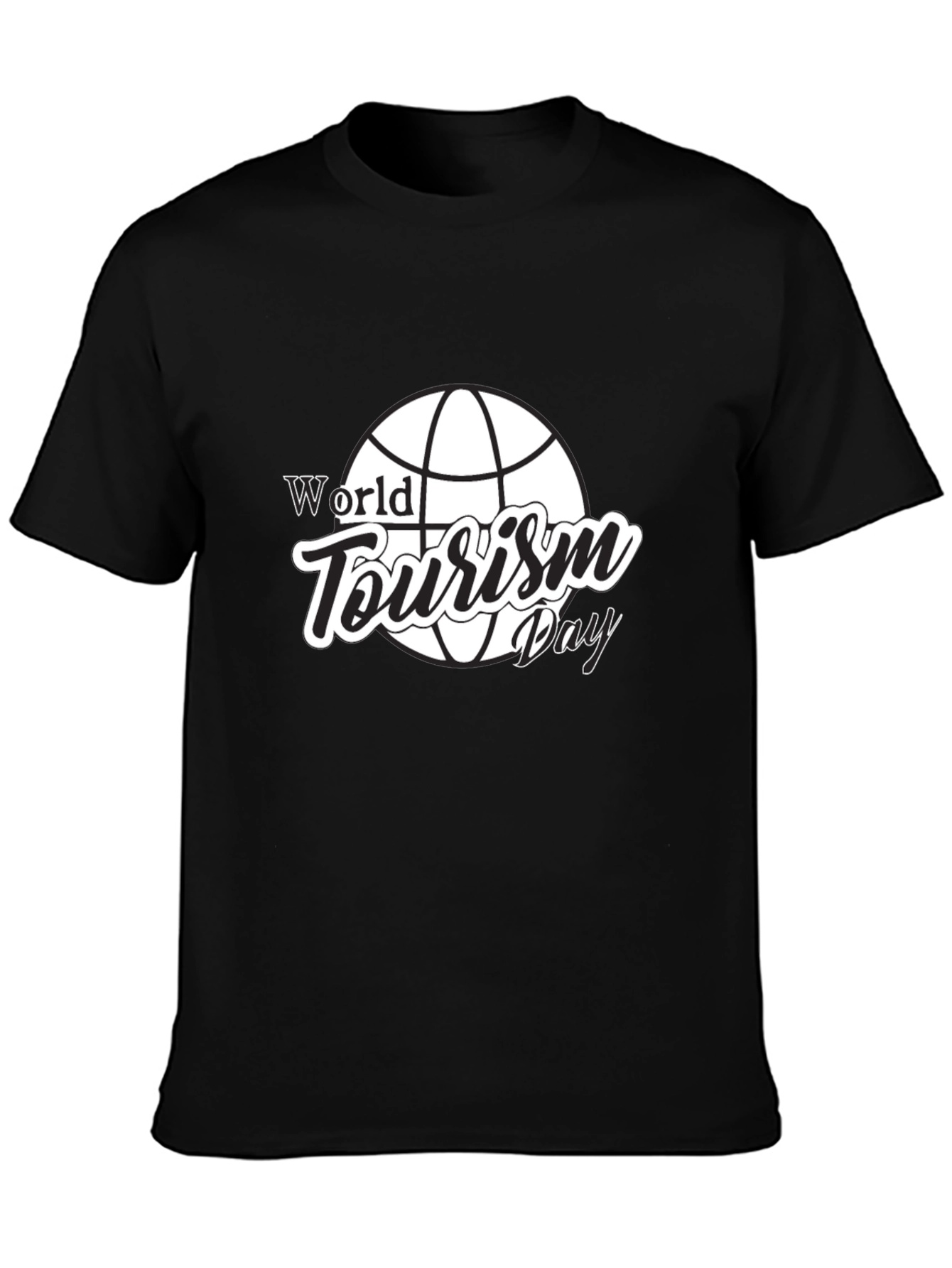 Black World Tourism Day Graphic Tee - Black view 3