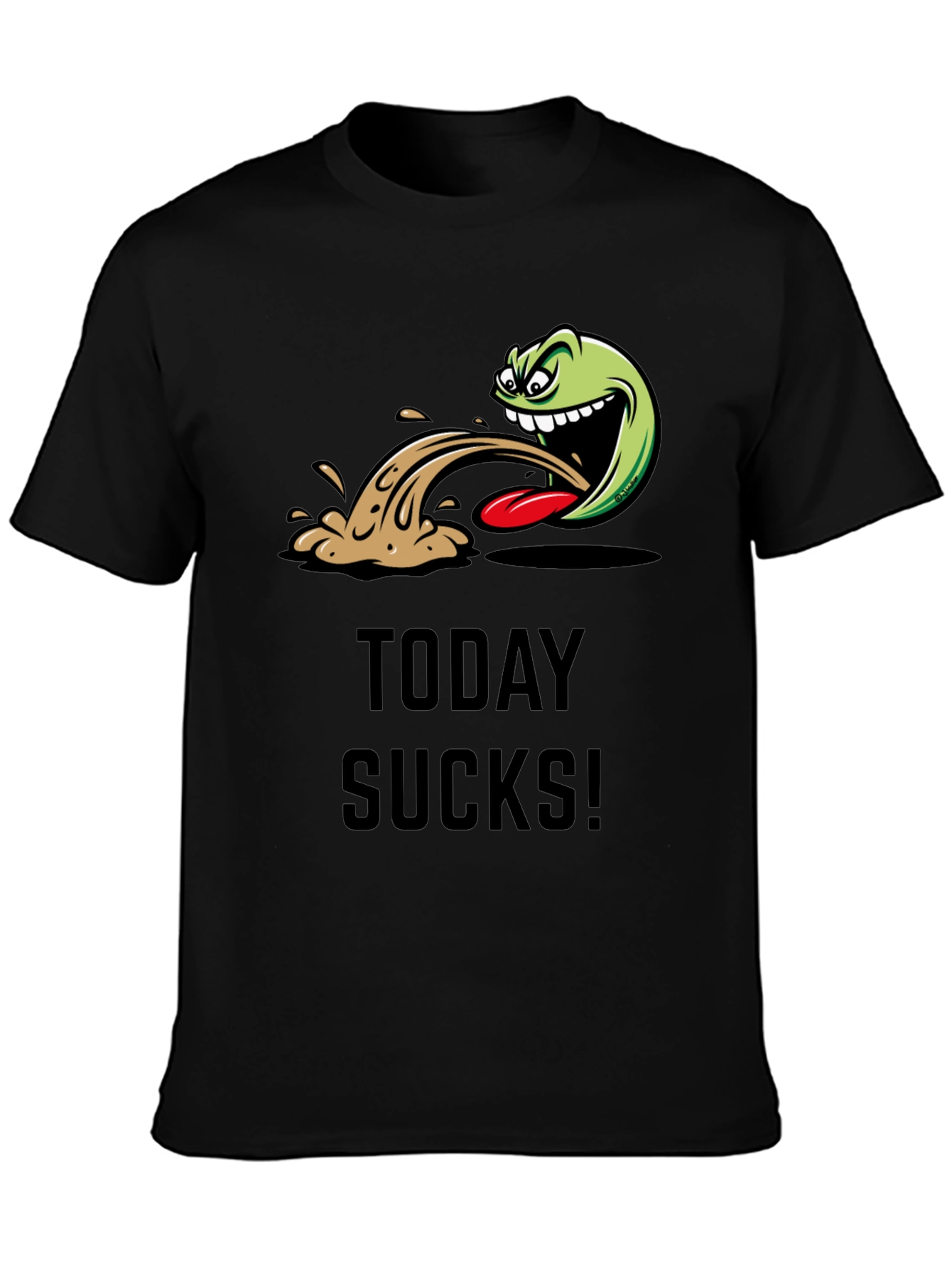 Black Today Sucks Graphic Tee - Black Cotton Blend T-Shirt view 3