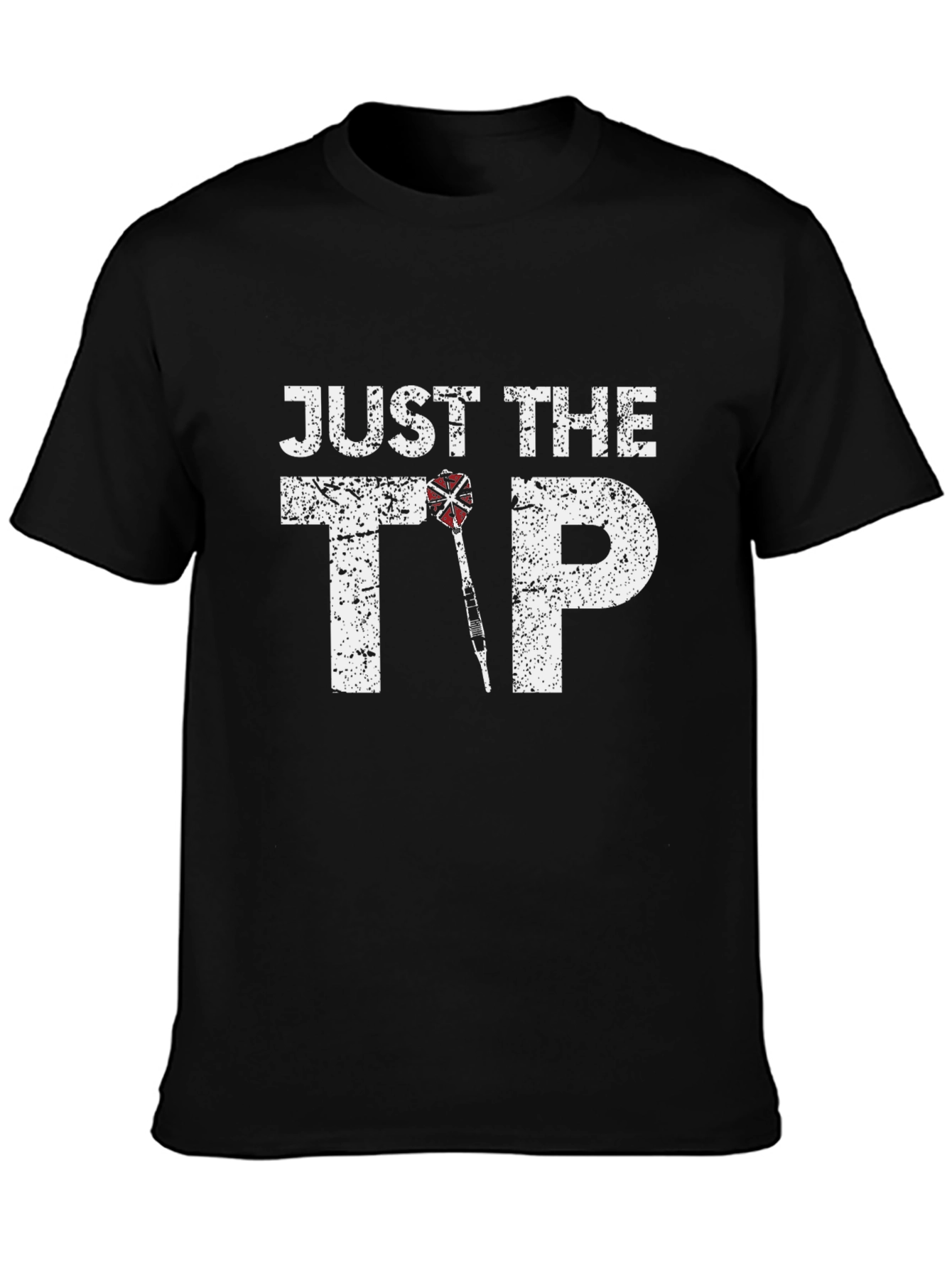 Black Just The Tip Funny Dart T-Shirt view 3