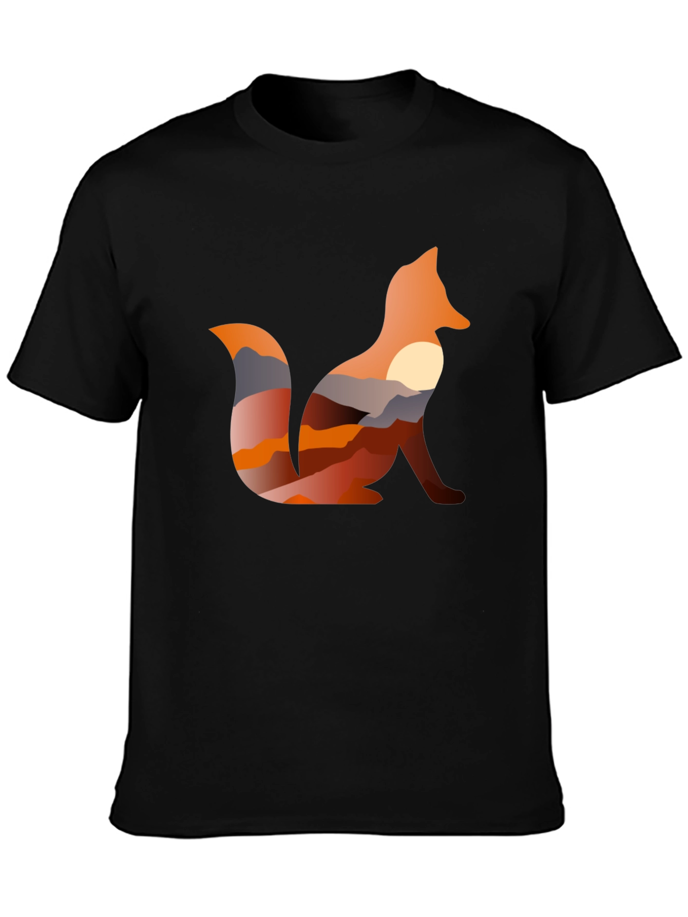 Black Fox Silhouette Sunset Graphic Tee - Unisex view 3