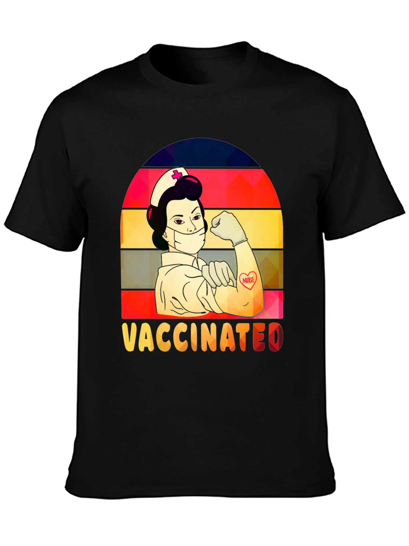 Vaccinated Nurse T-Shirt -  Retro Design - 3