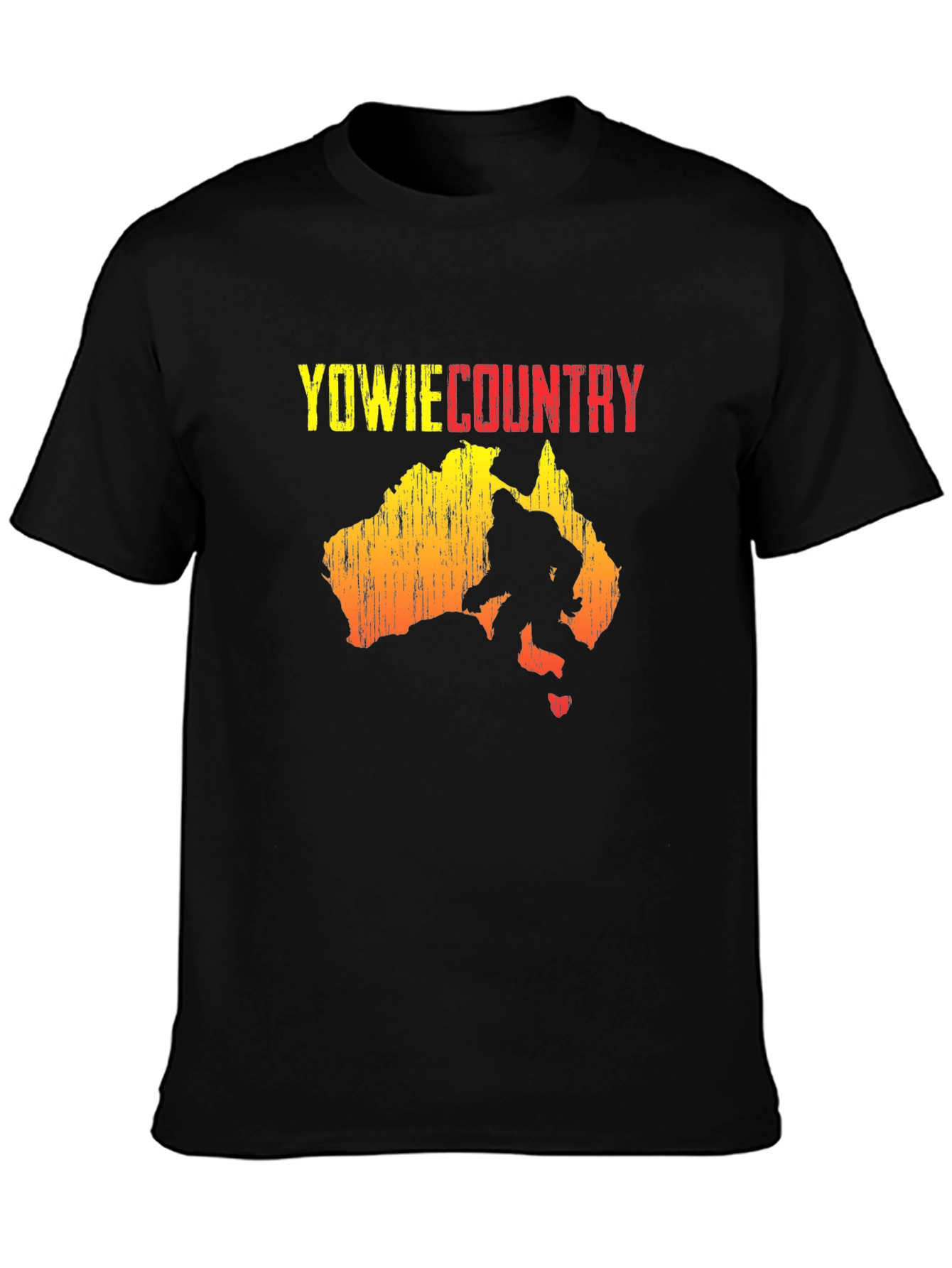 Black Yowie Country T-Shirt - Australia Bigfoot view 3