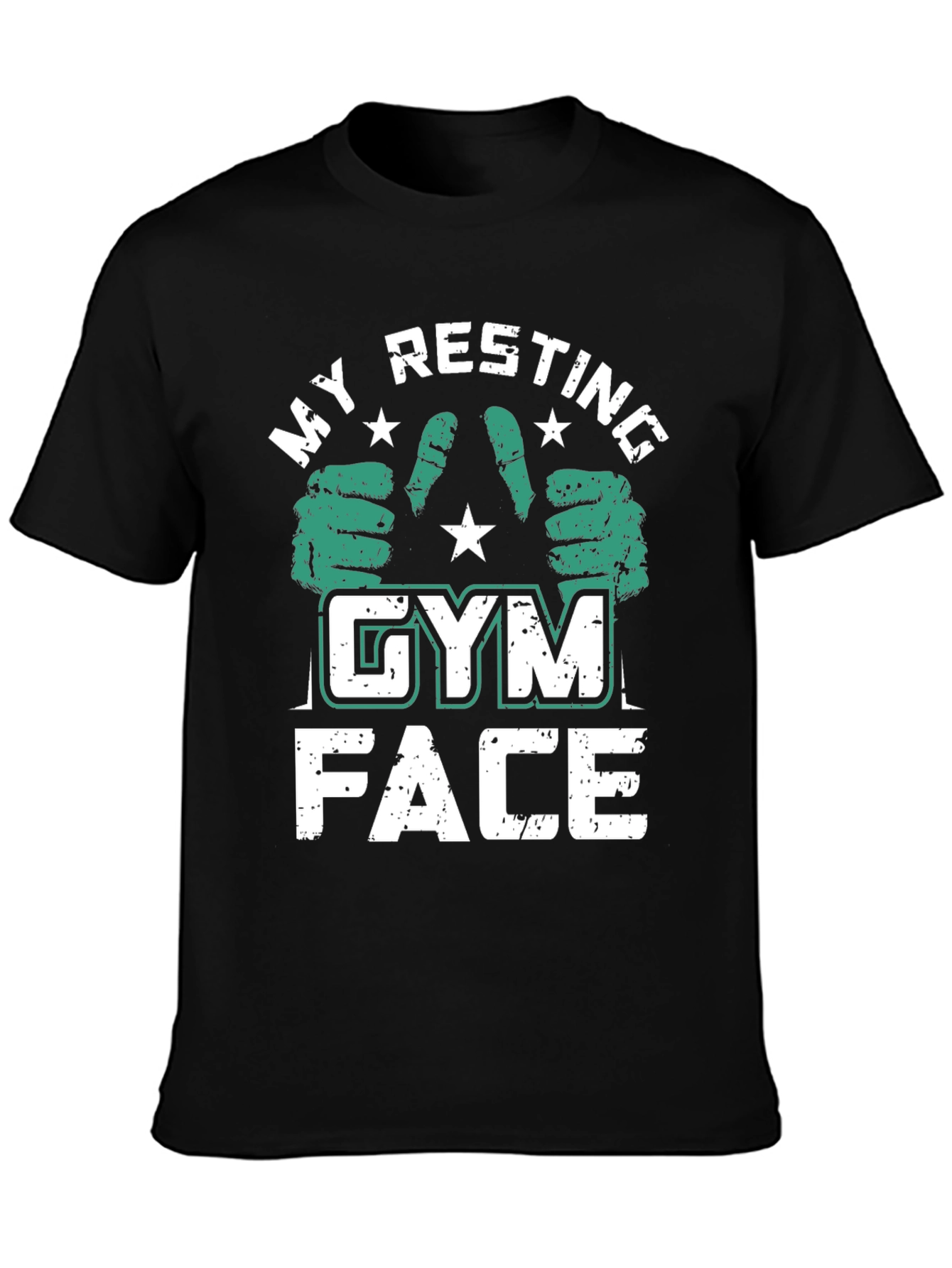 Black My Resting Gym Face Black T-Shirt view 3