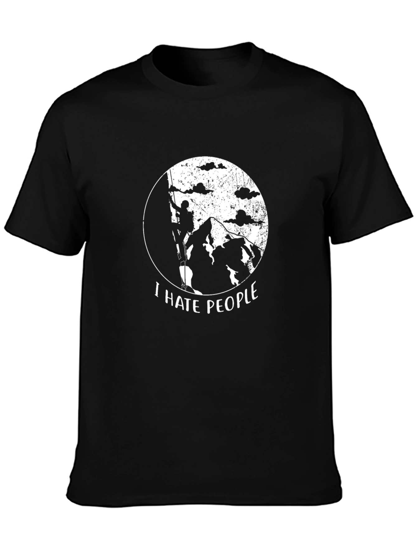 Black I Hate People Climbing Graphic T-Shirt view 3