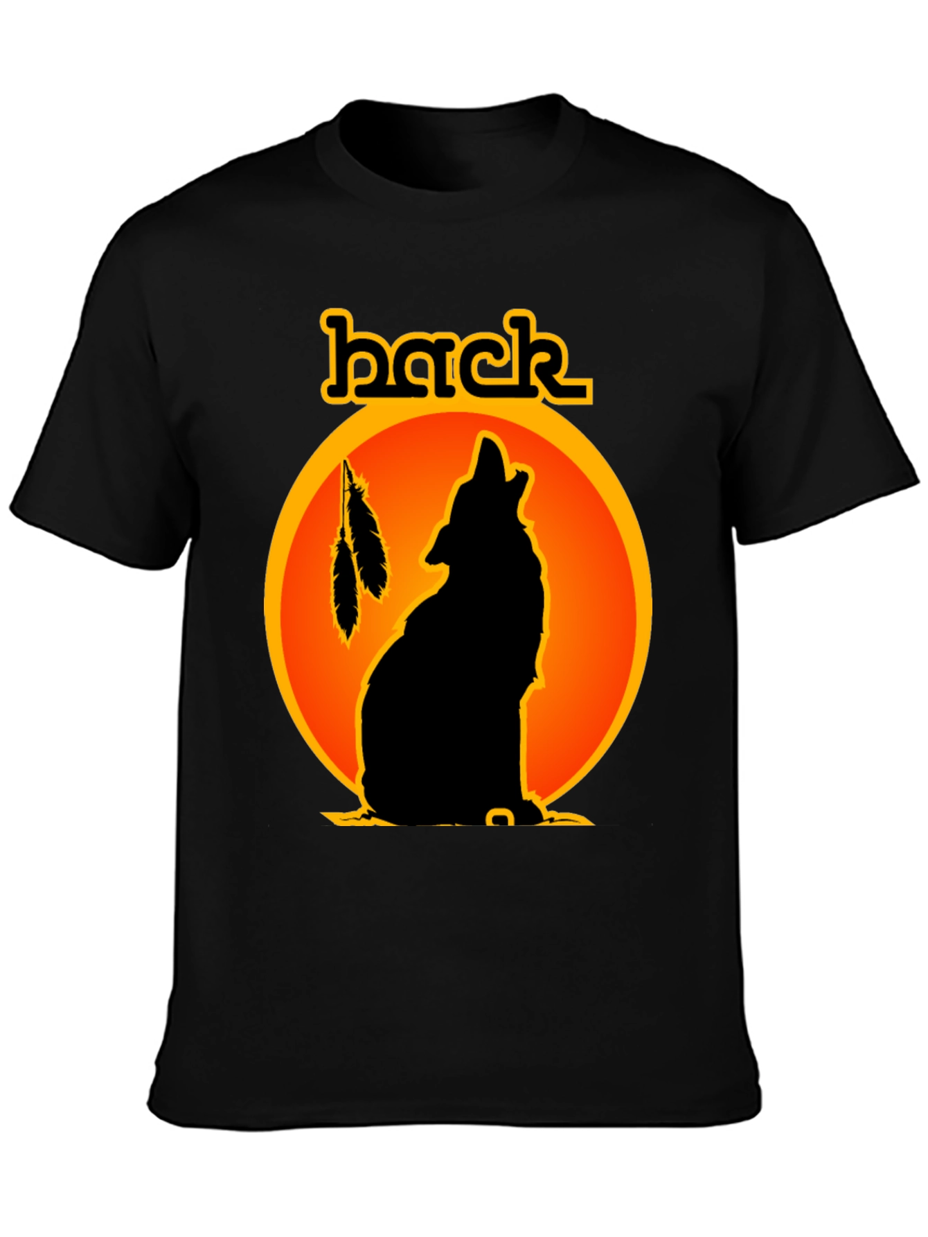 Black Wolf Silhouette Graphic Tee view 3