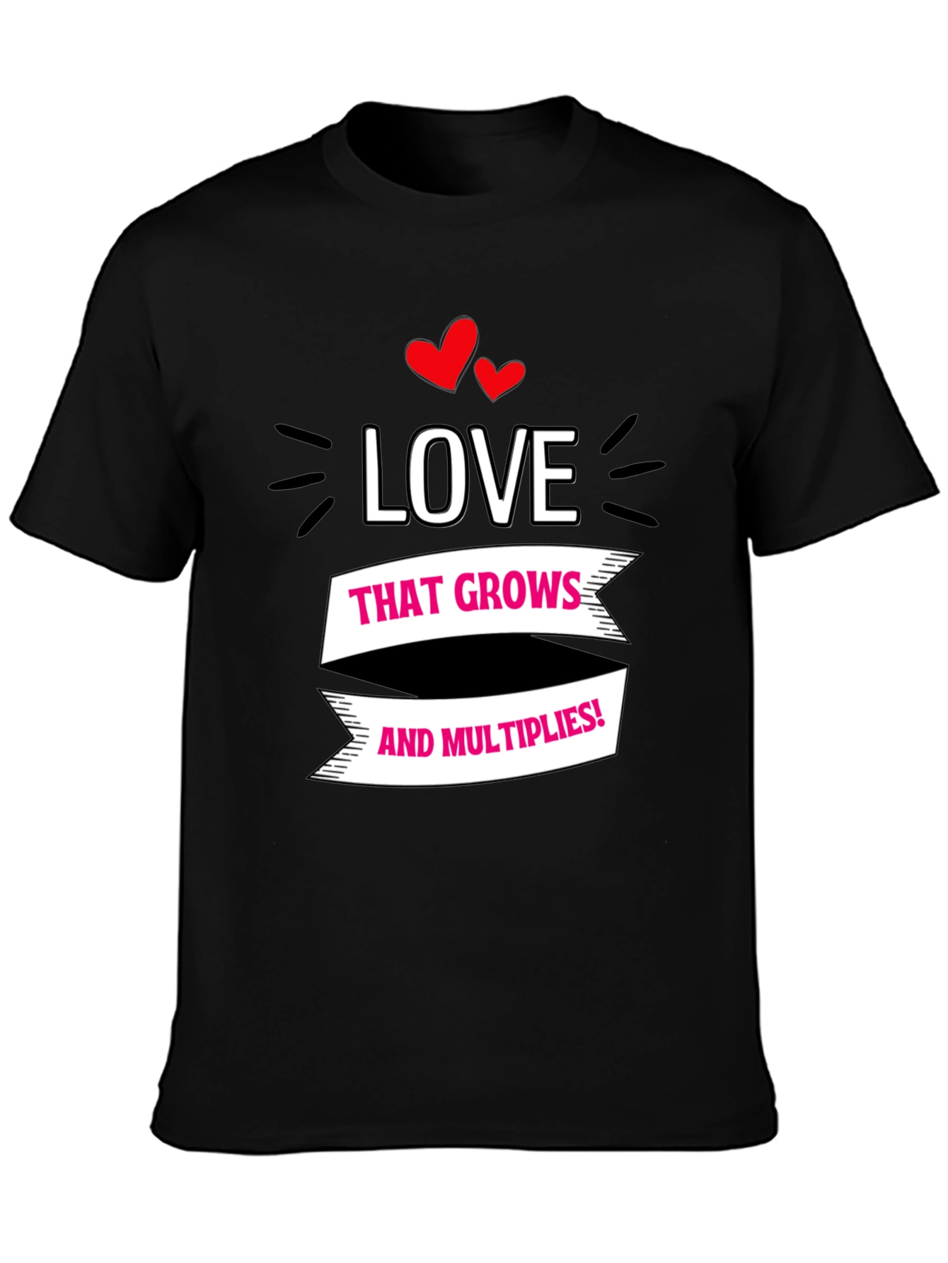 Black Love Grows T-Shirt - Black Cotton Tee view 3