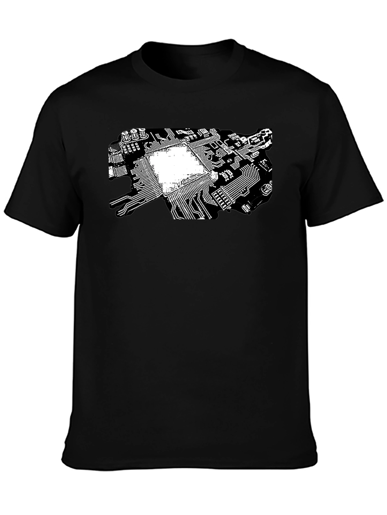 Black Tech Circuit Board Graphic Tee - Black view 3