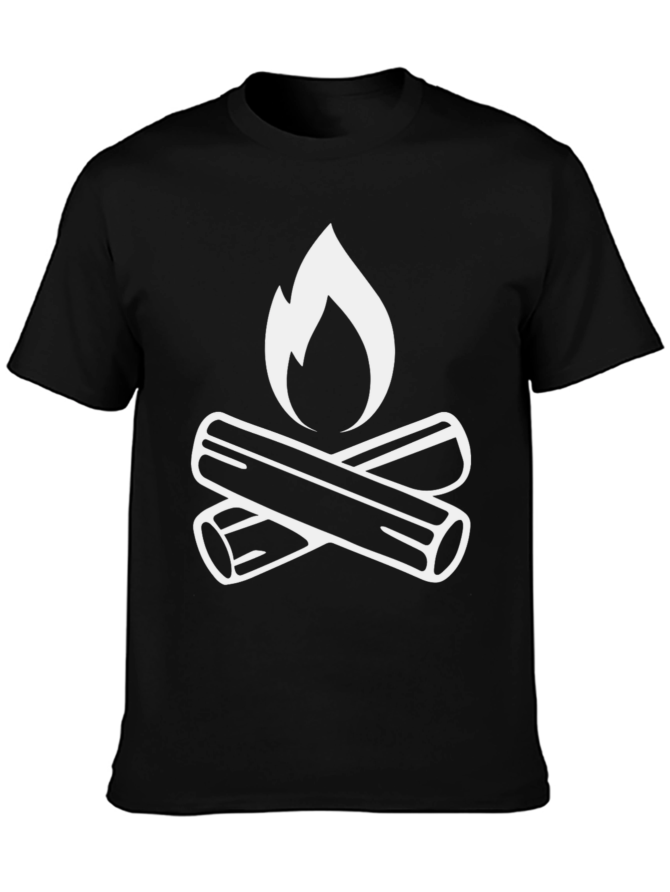 Black Campfire Graphic Tee - Black Cotton T-Shirt view 3