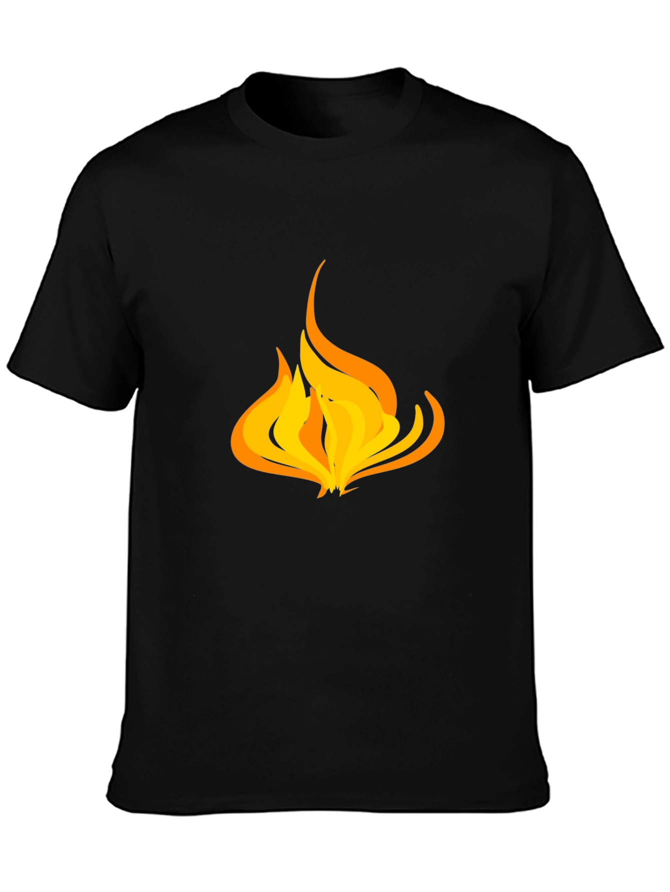 Black Flame Graphic Black T-Shirt - Casual Style view 3