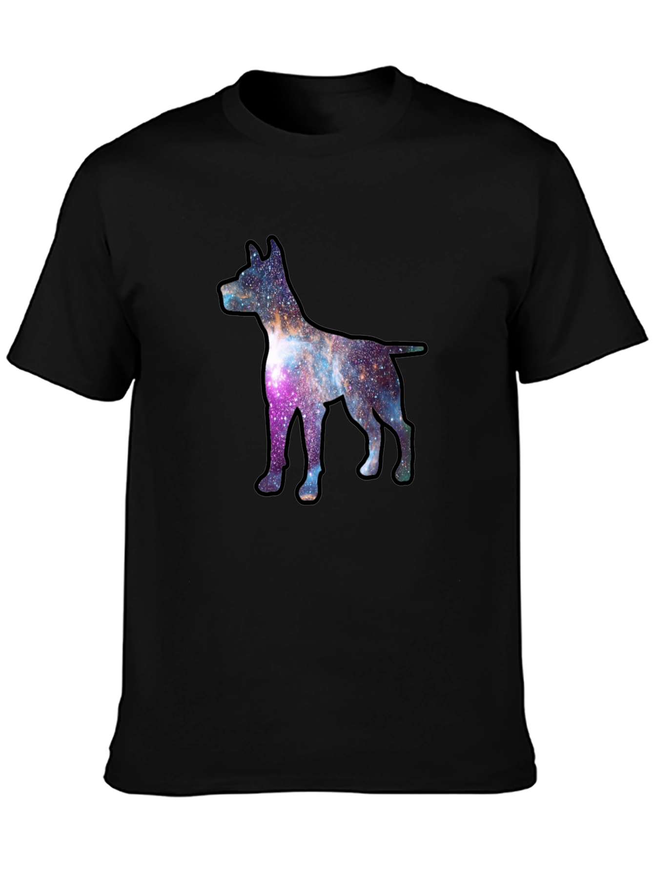 Black Galaxy Dog Graphic Tee - Black view 3