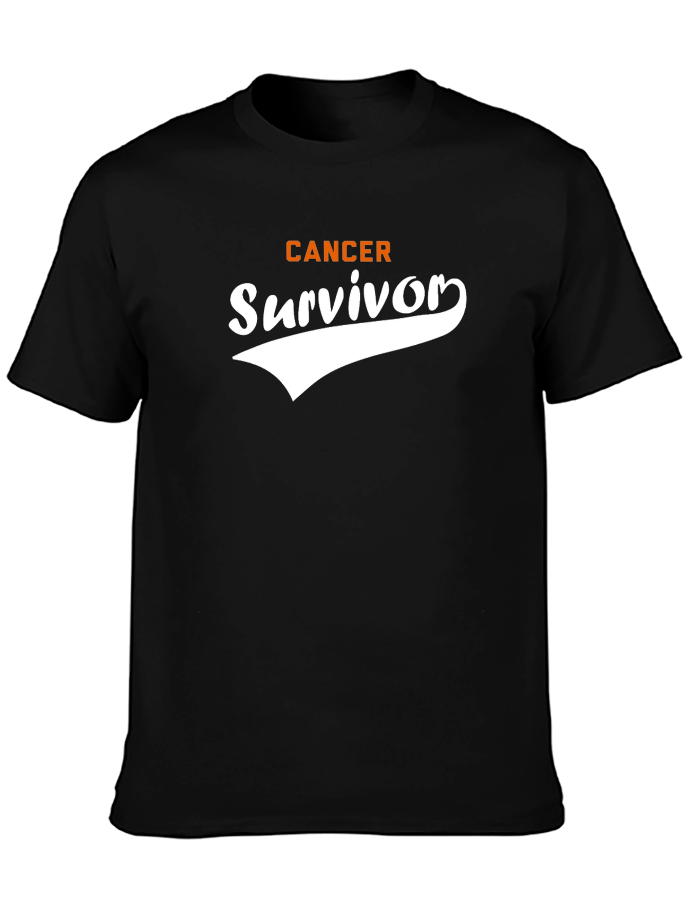 Black Cancer Survivor T-Shirt - Black Cotton Tee view 3