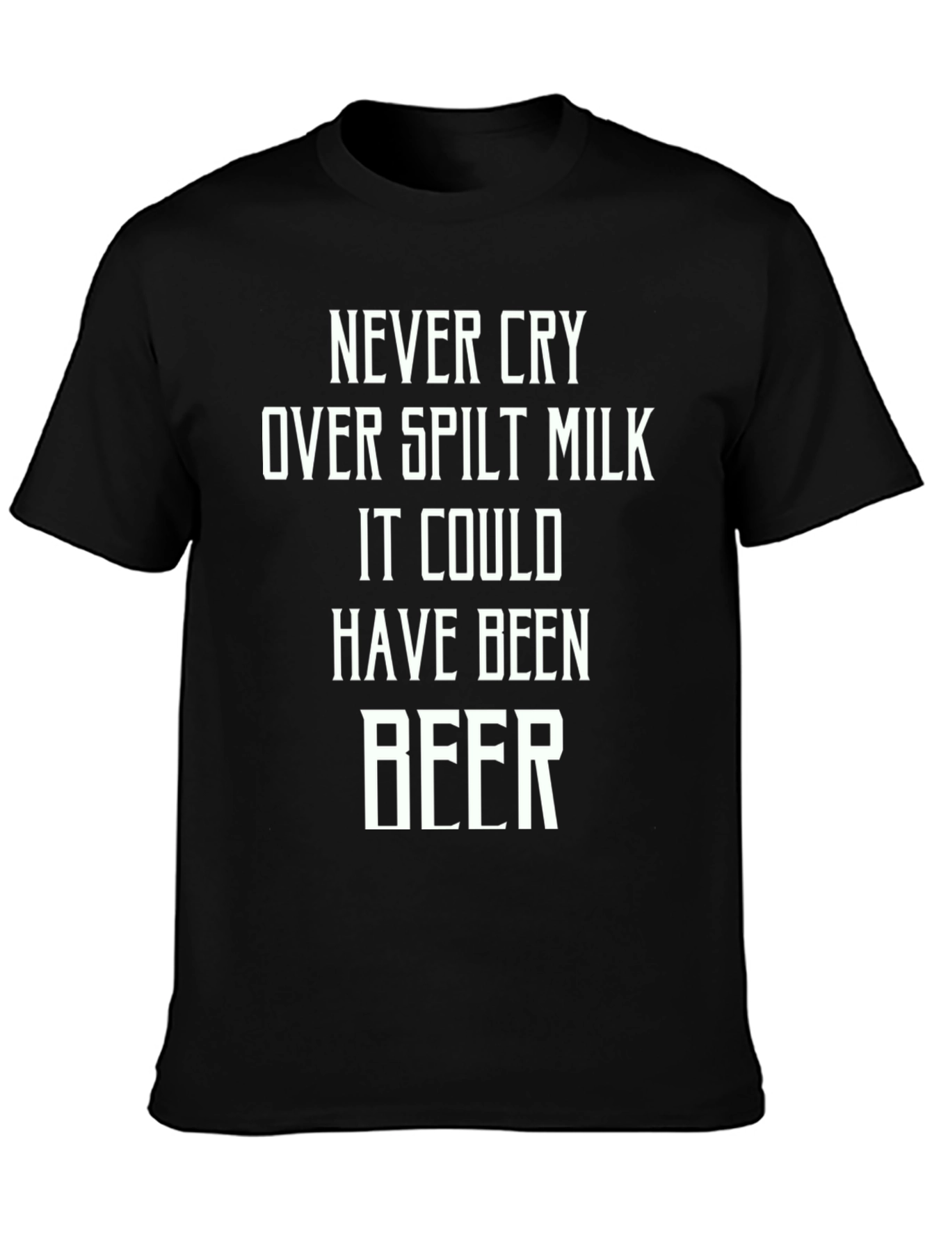 Black Spilt Milk Beer Graphic Tee - Funny Slogan T-Shirt view 3