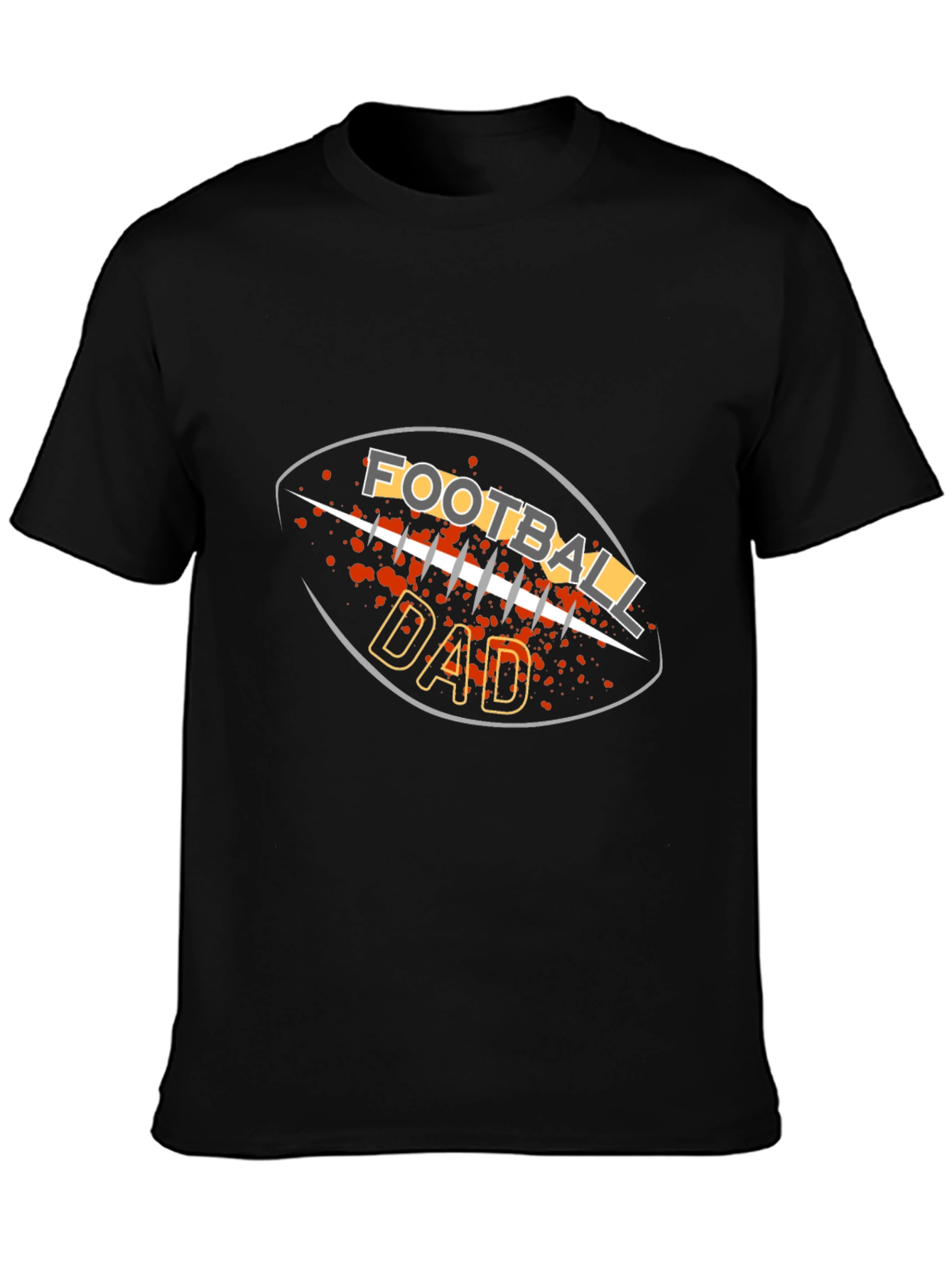 Black Football Dad Graphic T-Shirt - Black Tee view 3
