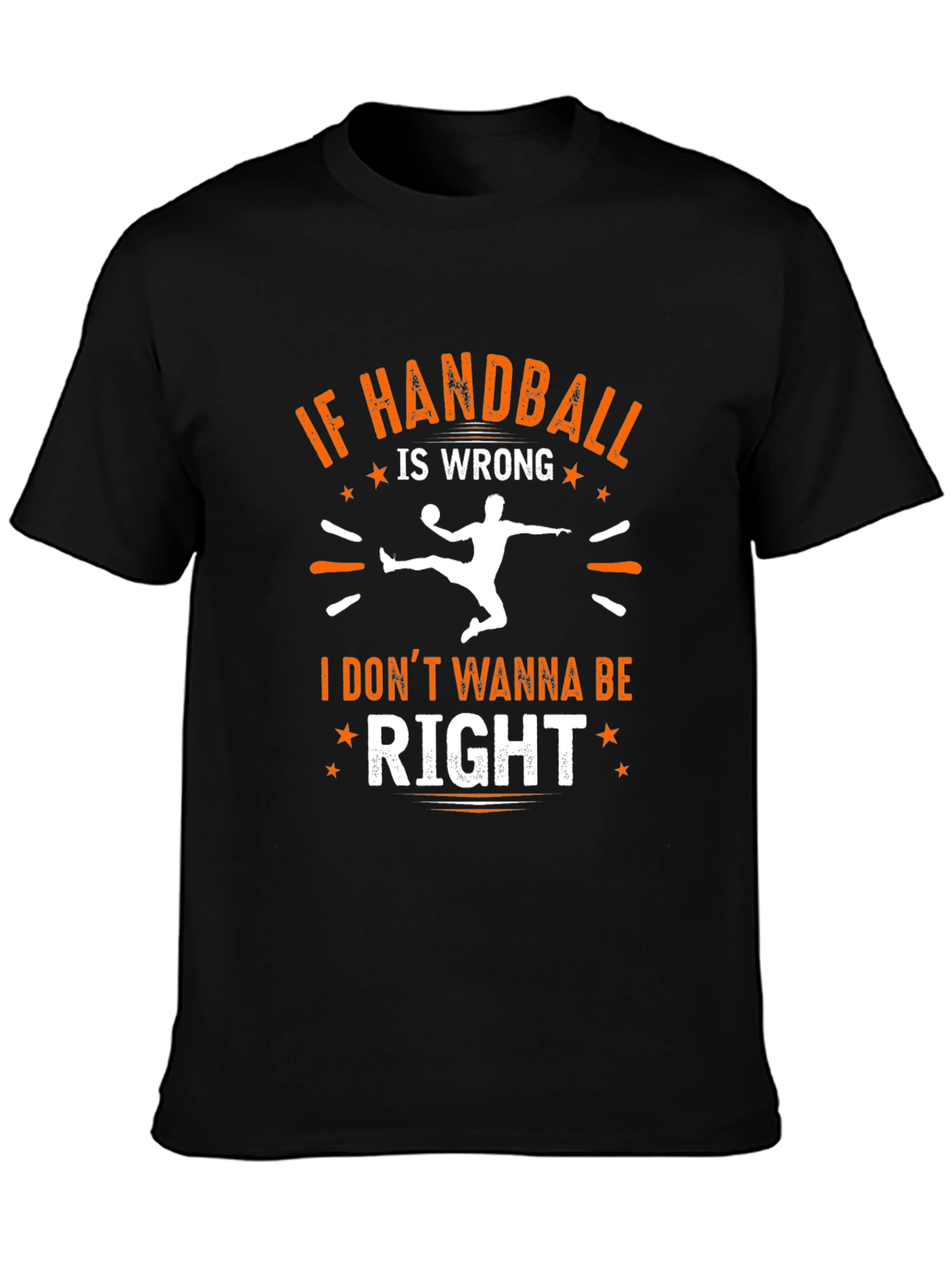 Black Handball Graphic T-Shirt - "If Handball is Wrong" view 3