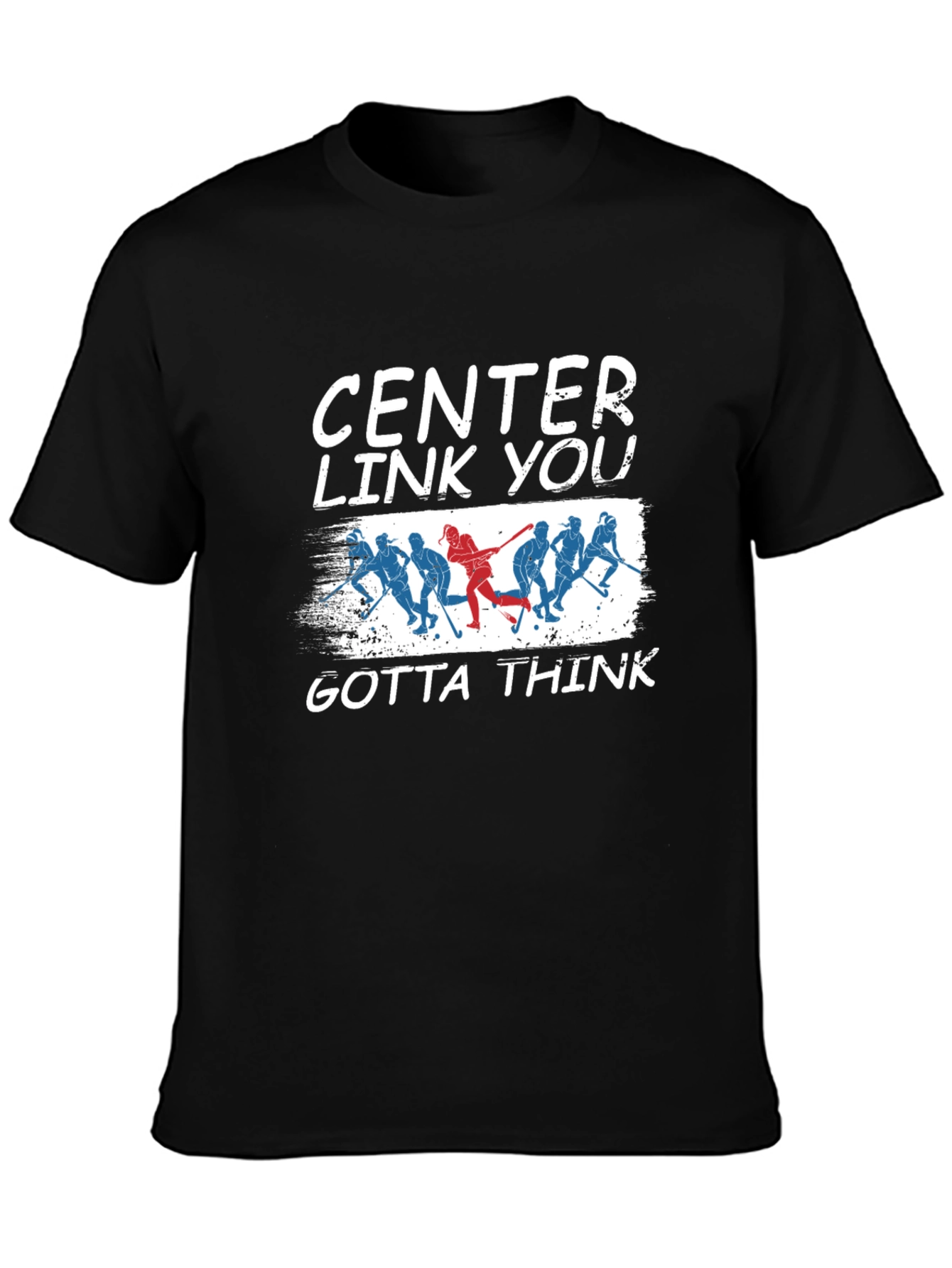 Black Center Link You Gotta Think Hockey Graphic Tee view 3