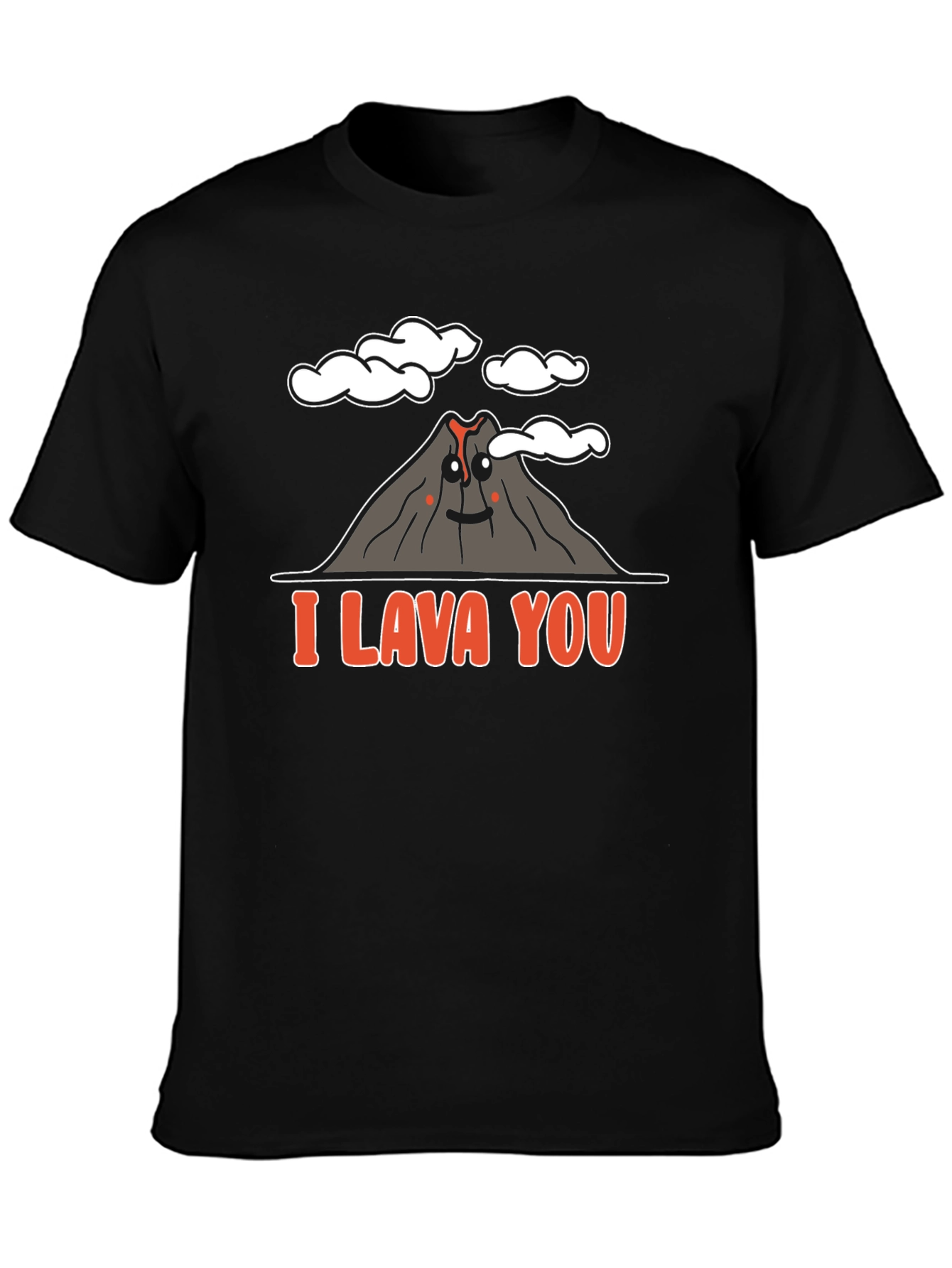Black I Lava You Graphic T-Shirt - Volcano Love Pun view 3