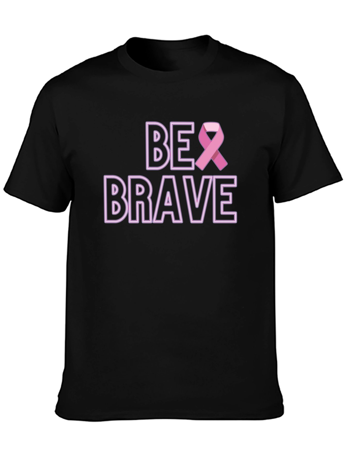 Black Be Brave Cancer Awareness T-Shirt view 3