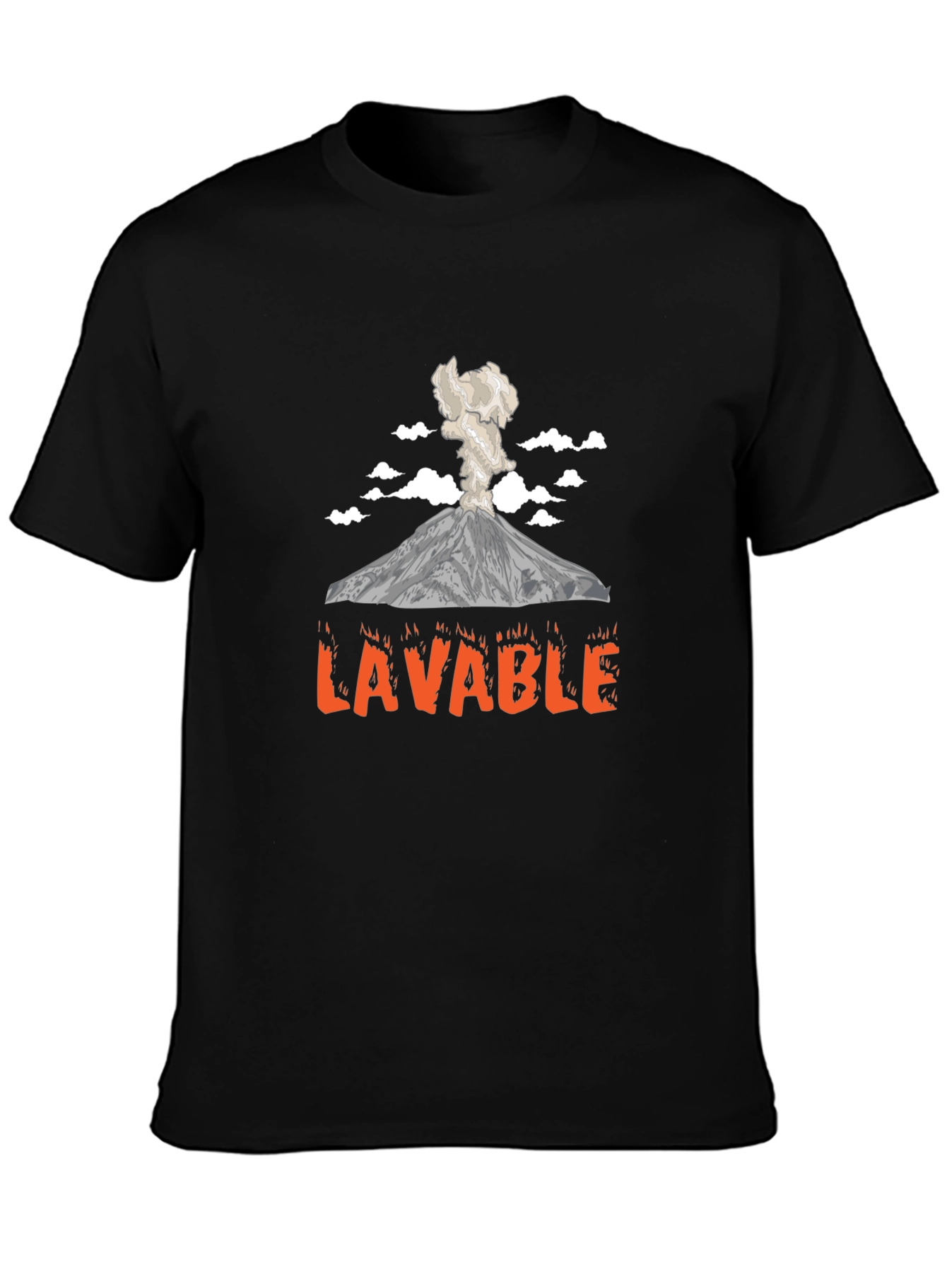 Black LAVABLE Volcano T-Shirt - Funny Graphic Tee view 3