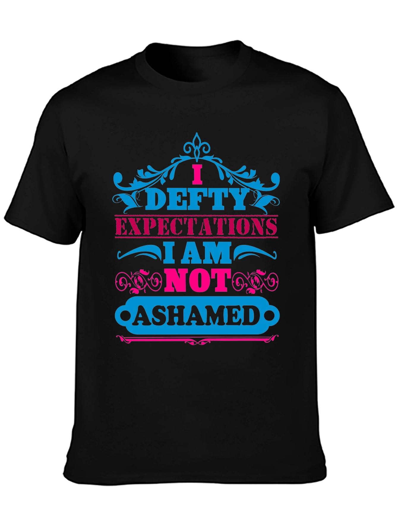 Black I Defty Expectations Graphic T-Shirt view 3