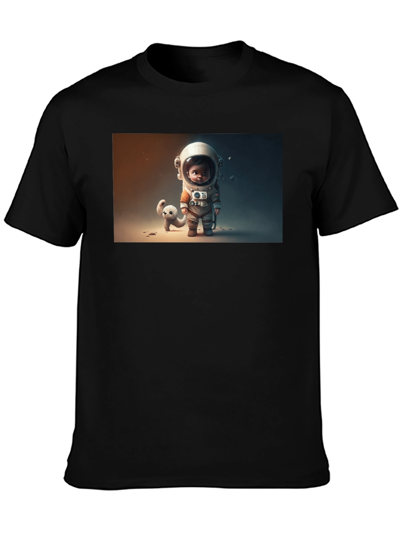 Black Astronaut & Friend Graphic Tee - Black view 3