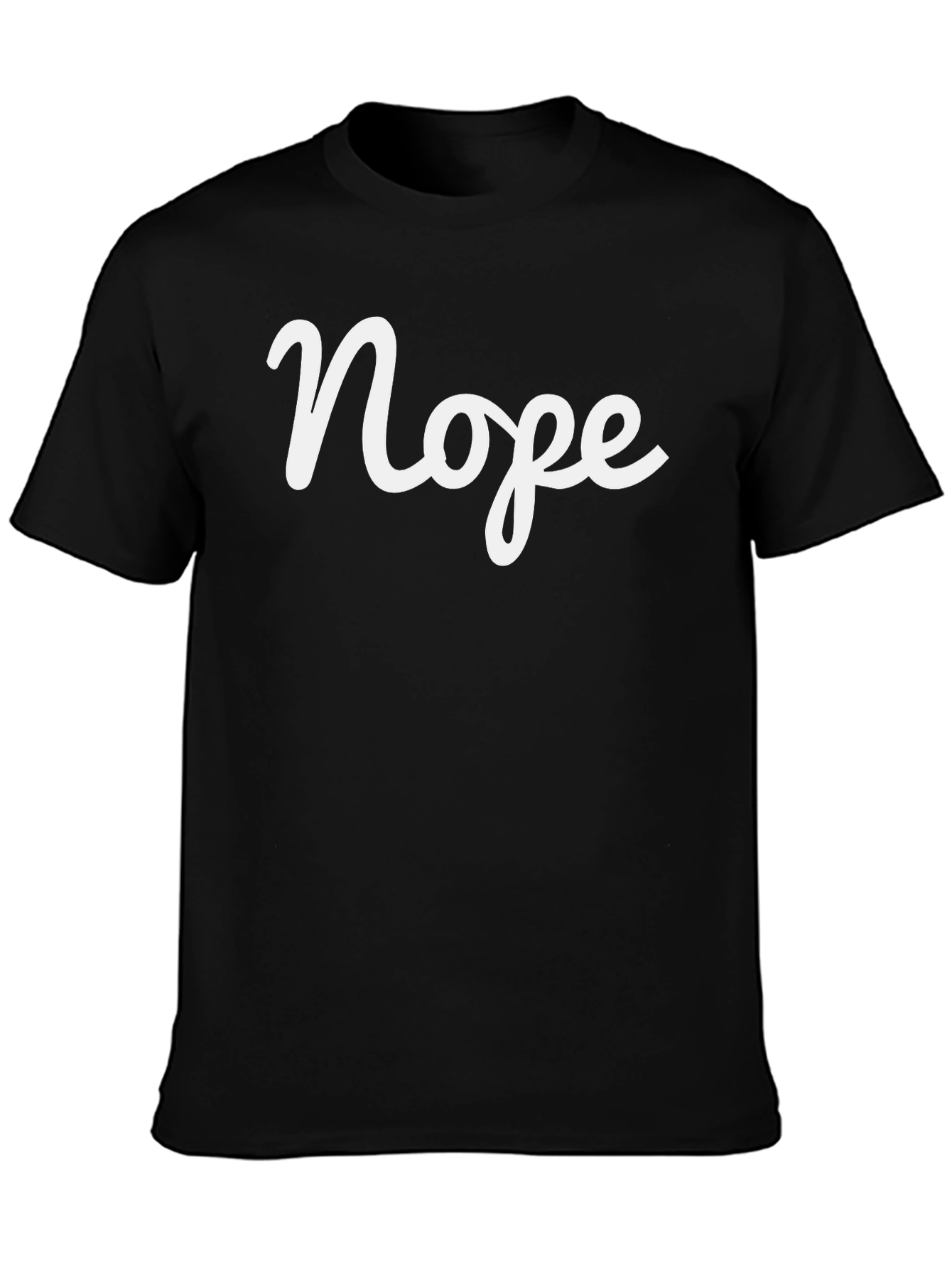 Black Nope Graphic Tee - Casual Slogan T-Shirt view 3