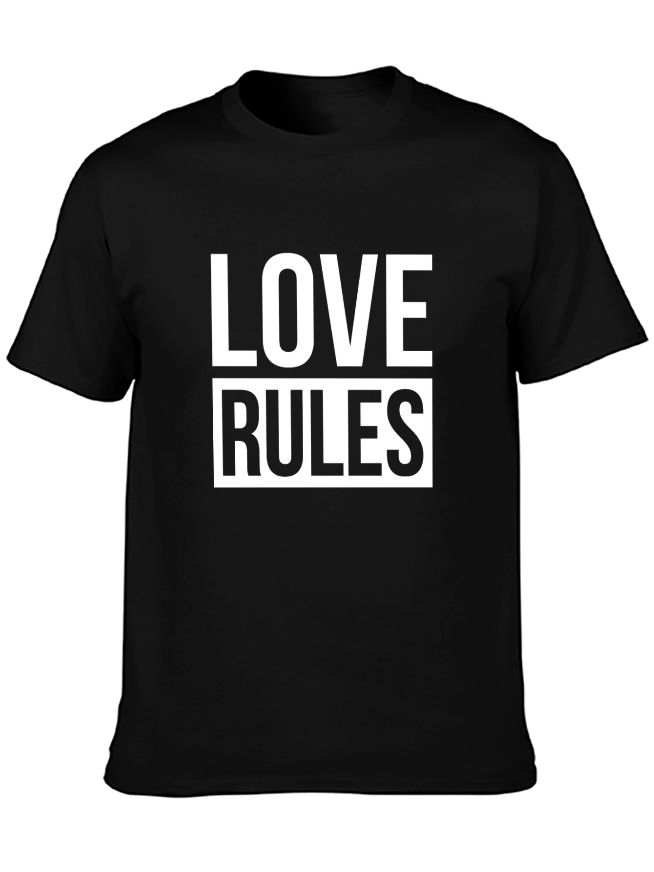 Black Love Rules Graphic Black T-Shirt view 3
