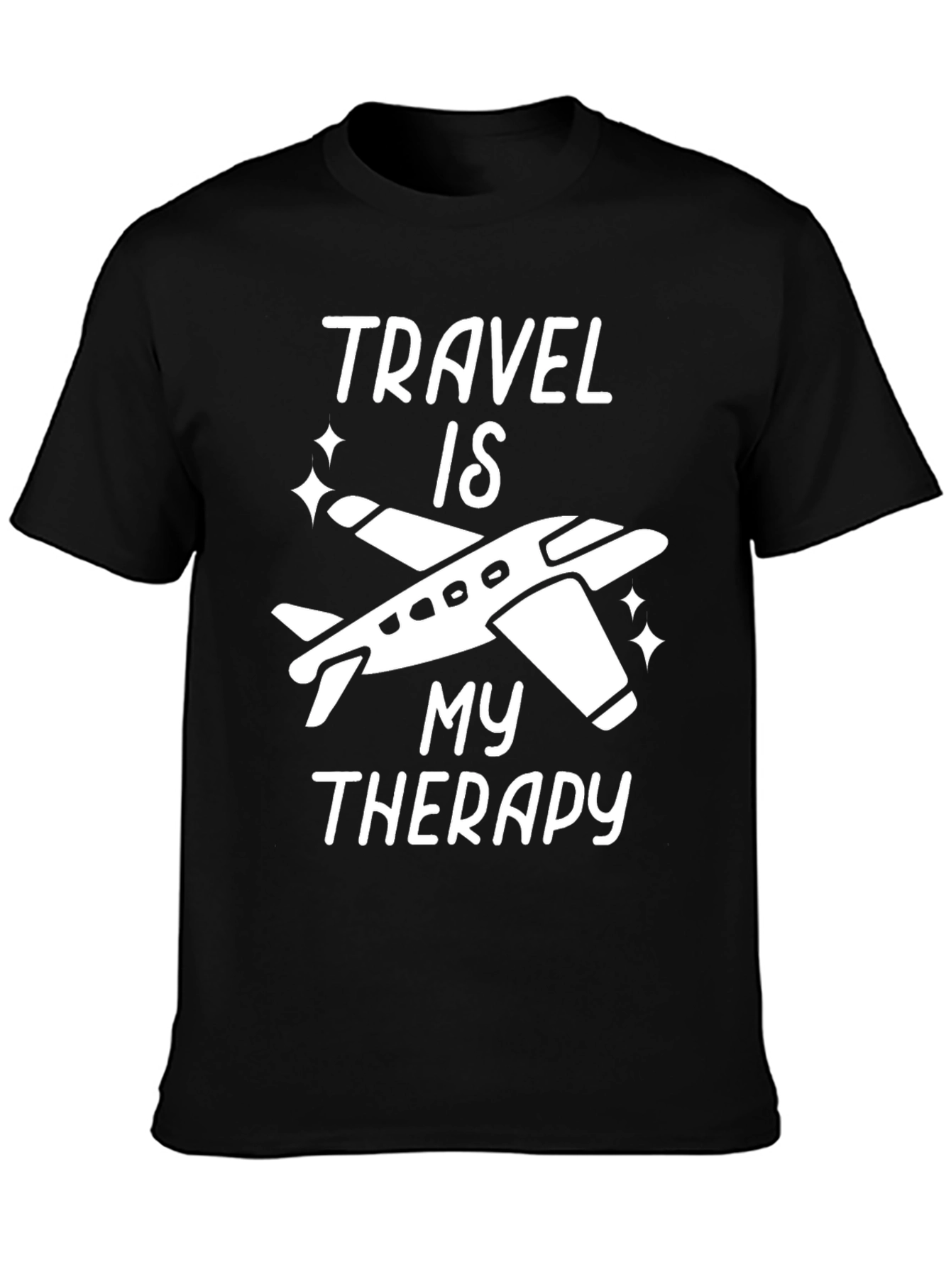 Black Travel Therapy T-Shirt view 3