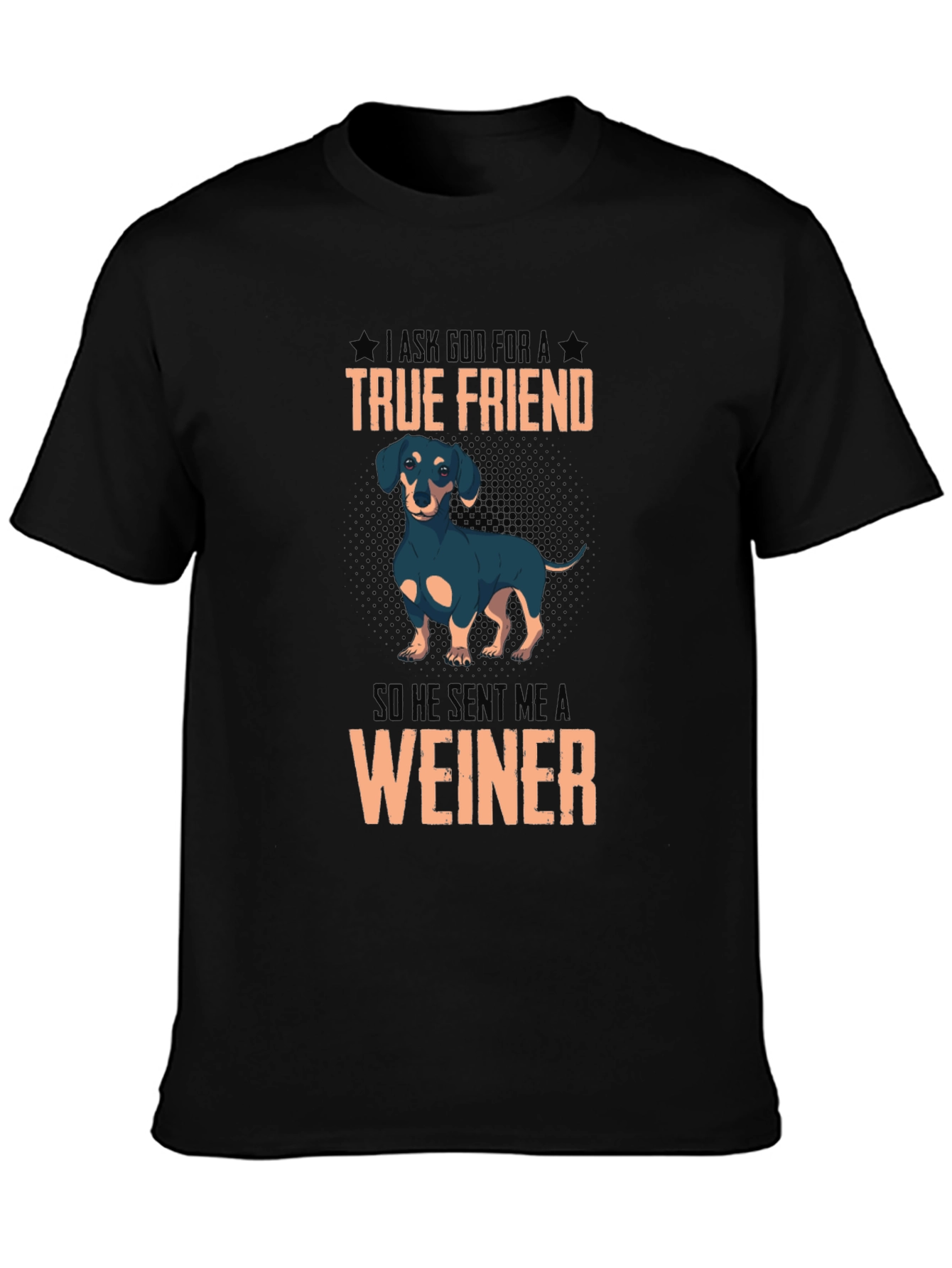 Black True Friend Dachshund T-Shirt view 3
