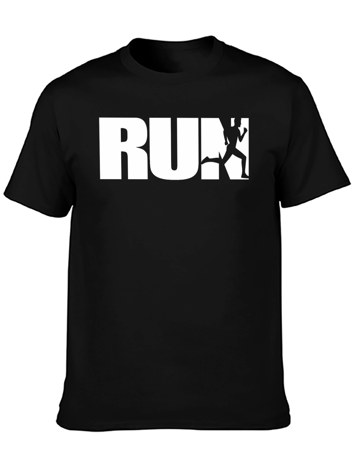 Black Run Graphic Tee - Black Cotton Casual Shirt view 3