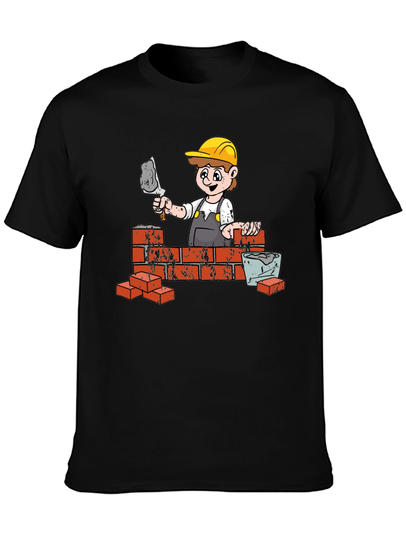 Black Construction Worker Graphic Tee view 3