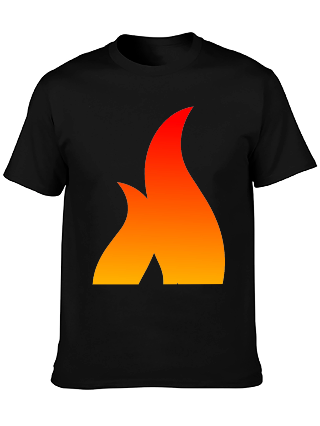 Black Fiery Flame Graphic Tee - Bold Statement Shirt view 3