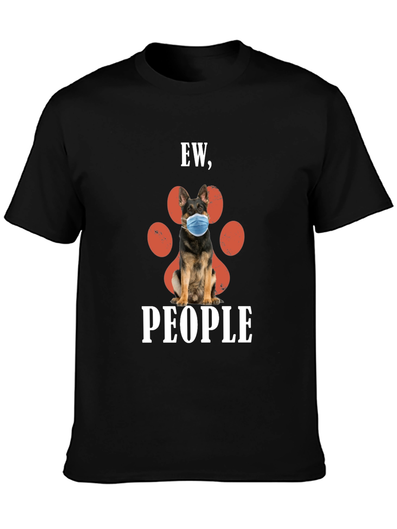 Black Ew, People Dog Paw Print T-Shirt view 3