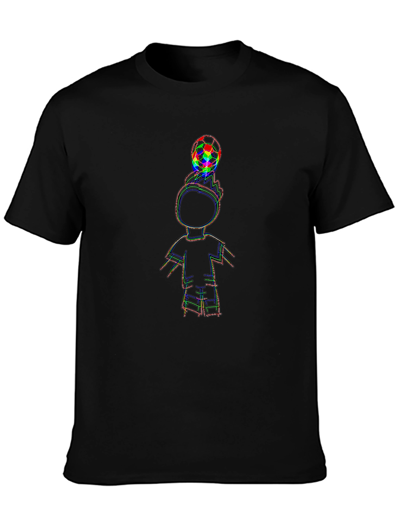 Black Cool Black T-Shirt with Soccer Boy Graphic view 3