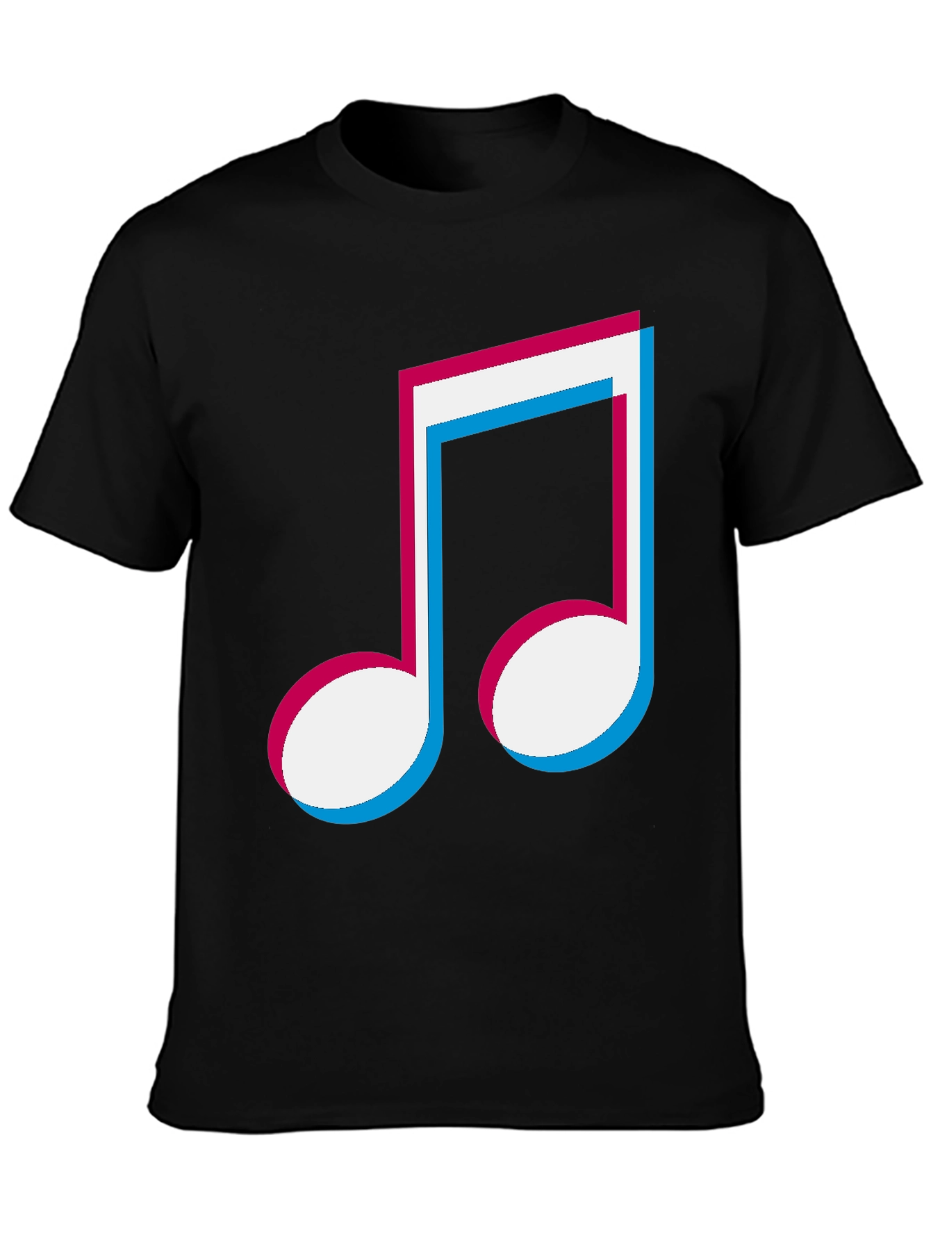 Black Musical Note Graphic Tee - Black T-Shirt view 3
