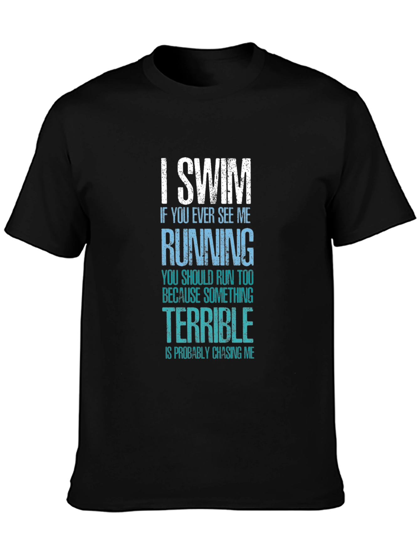 Black I Swim T-Shirt Funny Swimmer Gift view 3