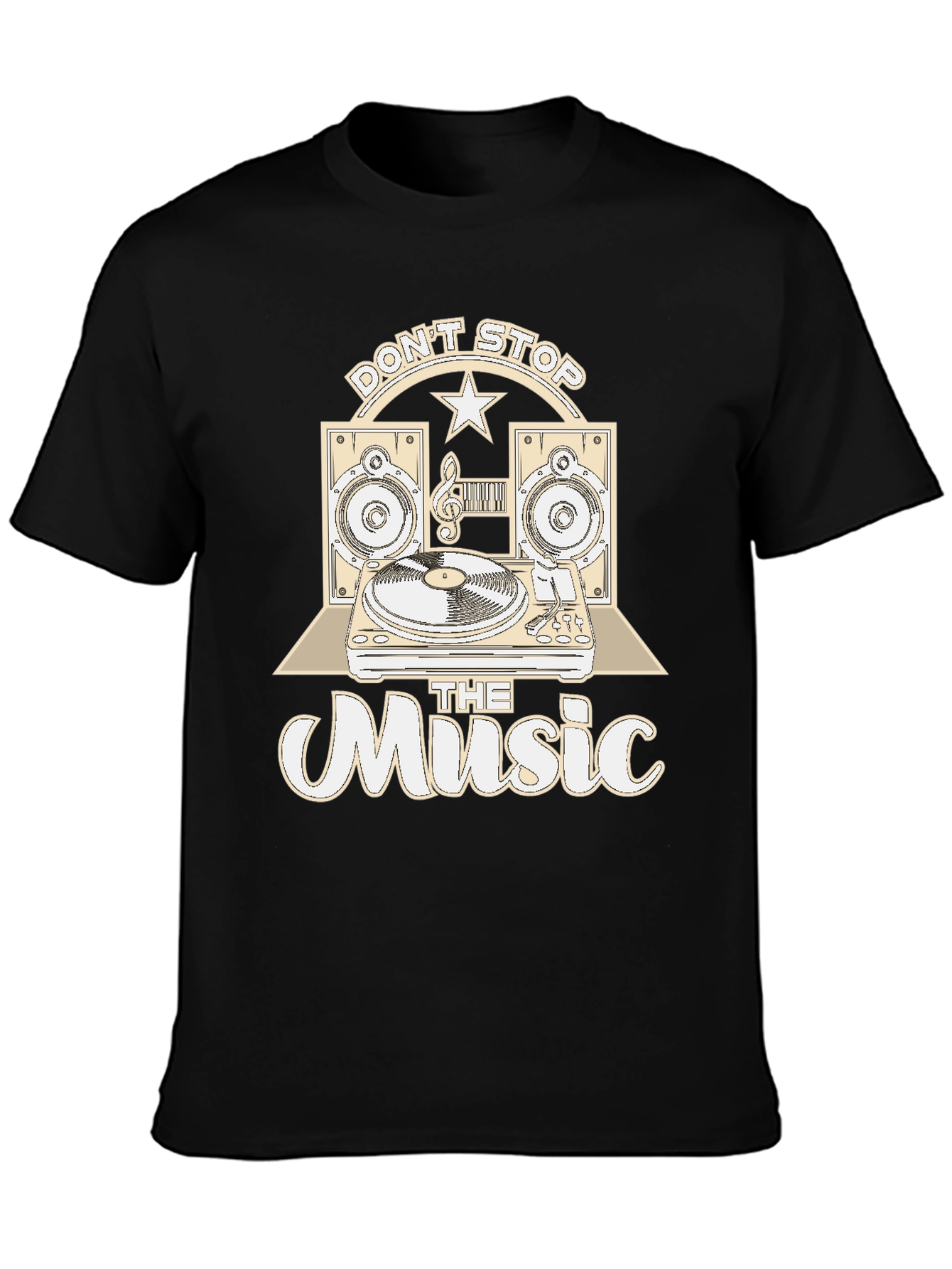 Black Don't Stop the Music Black Graphic Tee view 3