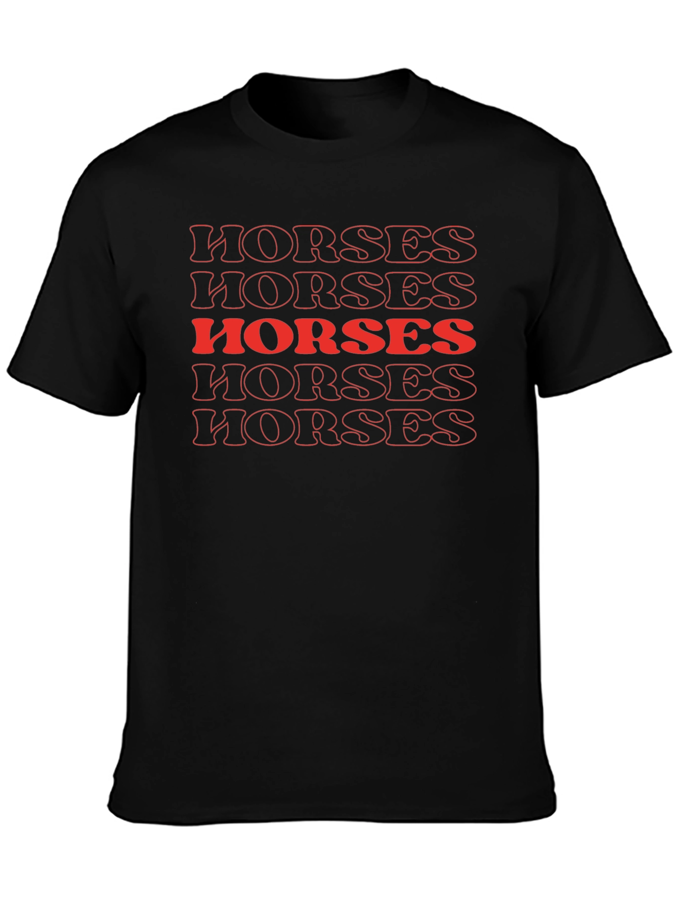 Black Retro Horses Graphic T-Shirt - Bold & Stylish view 3