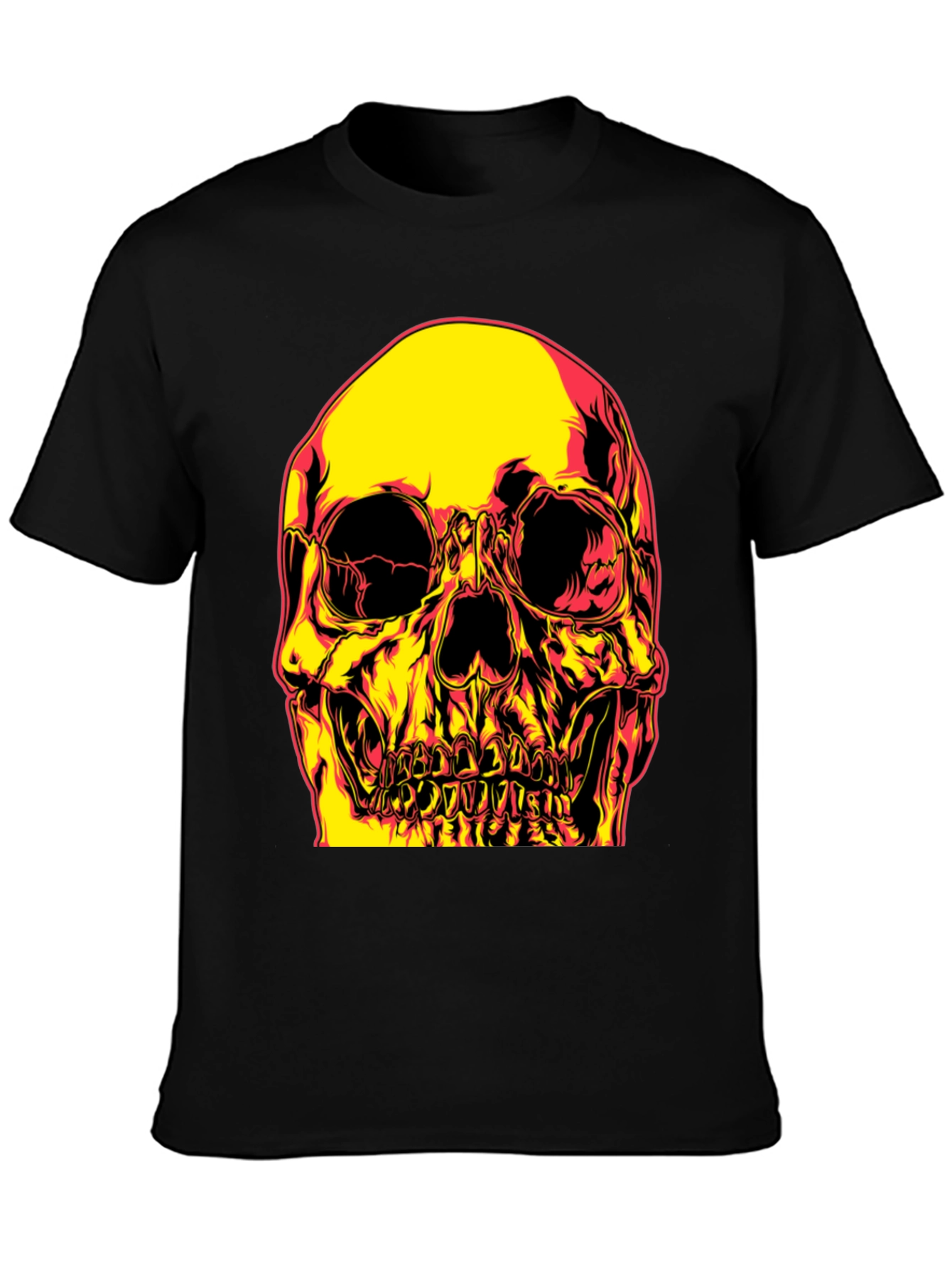 Black Skull Graphic Print Black T-Shirt view 3