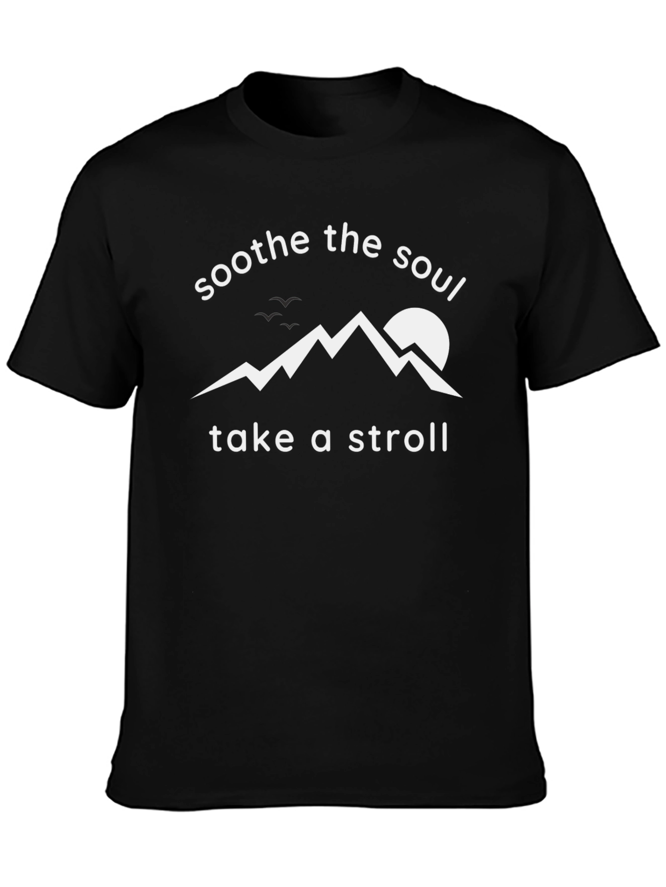 Black Soothe The Soul Tee - Mountain Stroll Black Cotton Shirt view 3