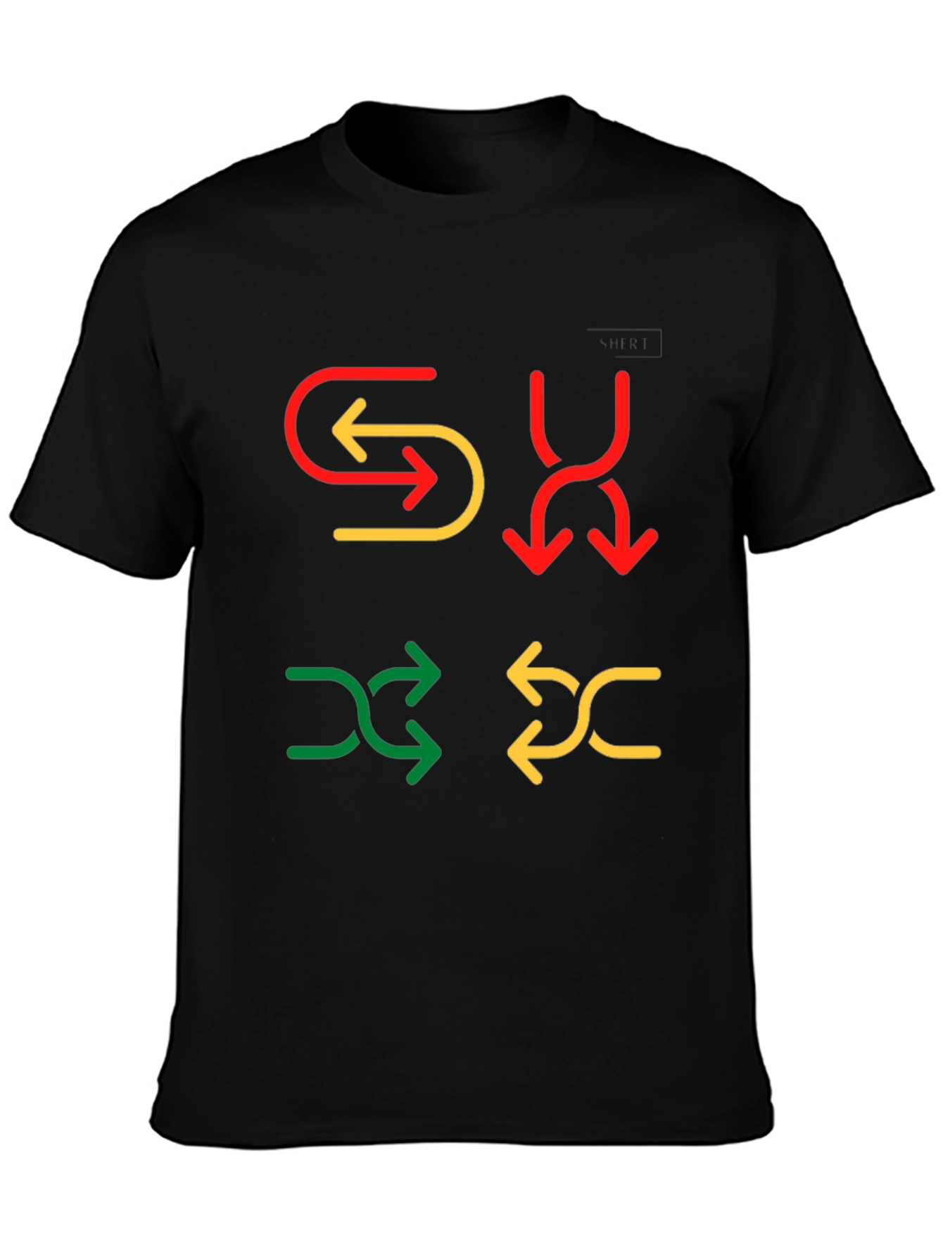 Black Colorful Arrow Graphic Print Tee view 3