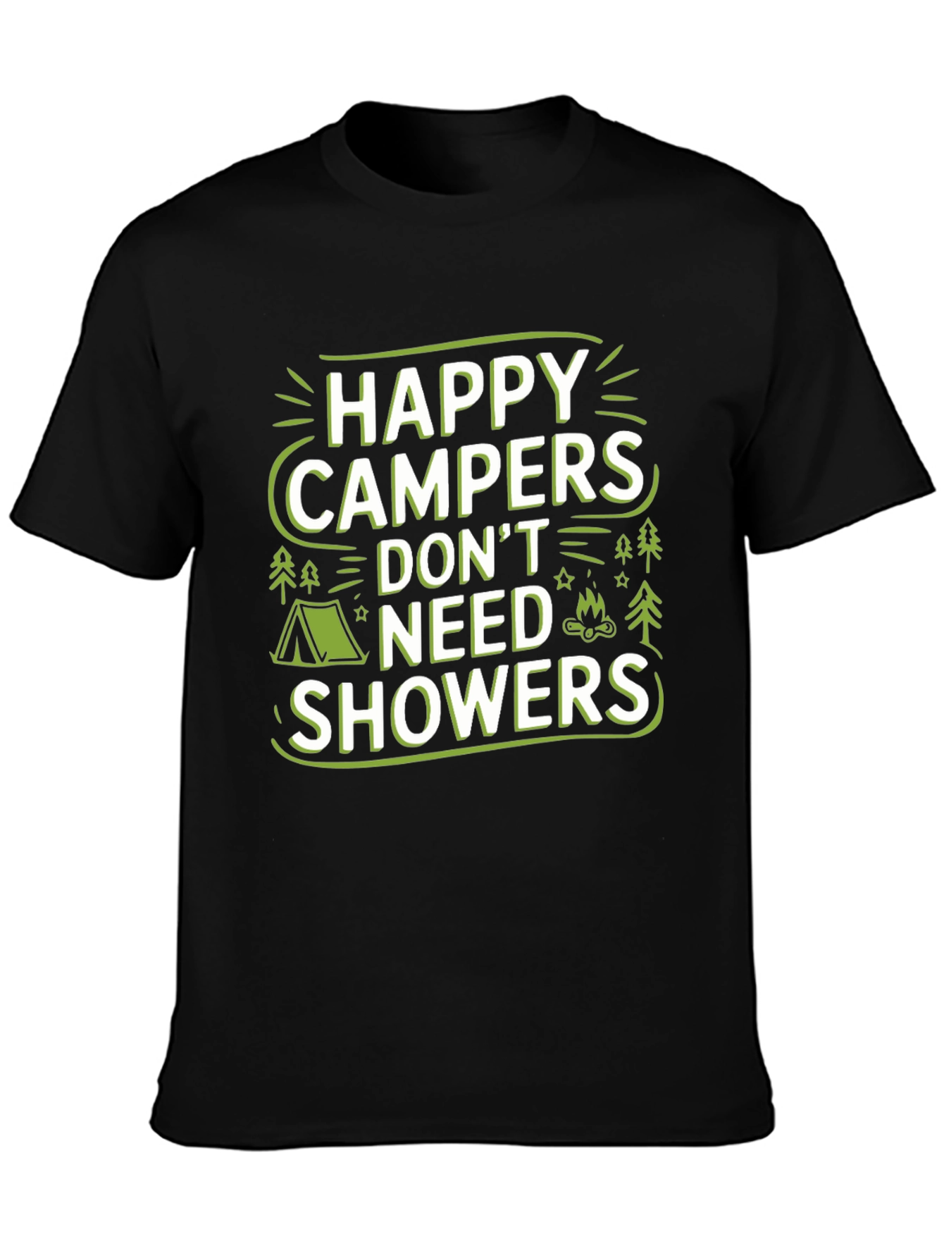 Black Happy Campers Graphic T-Shirt view 3