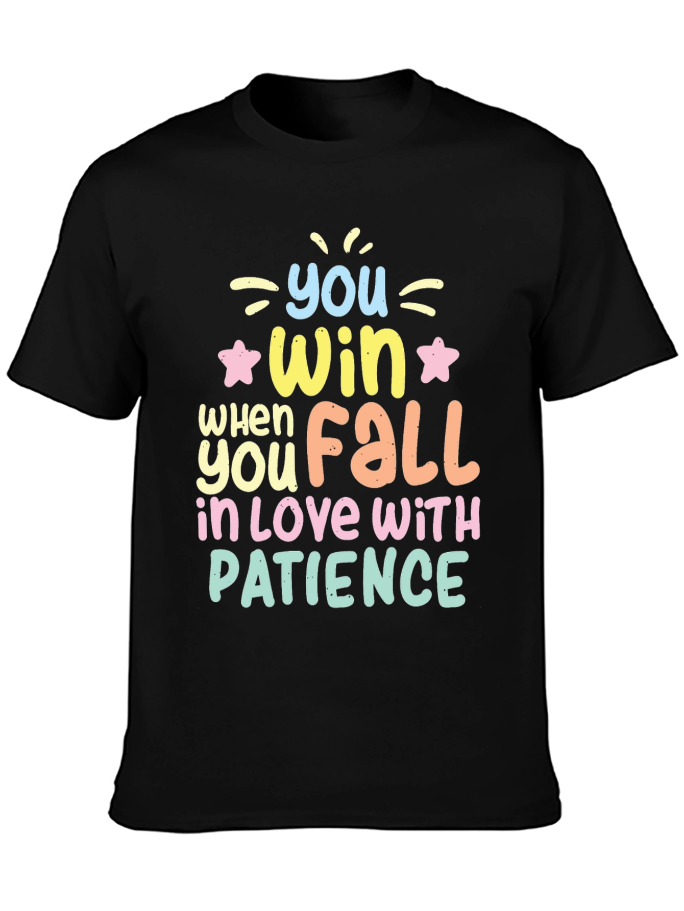 Black Win With Patience T-Shirt - Inspiring Graphic Tee view 3