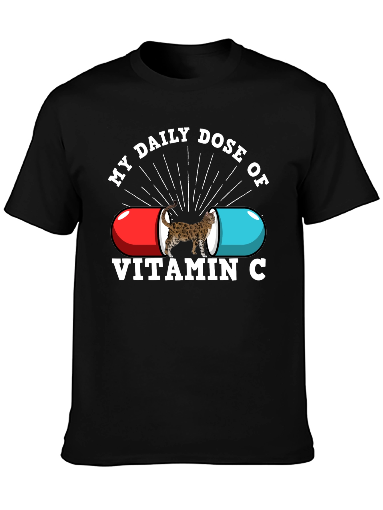 Black My Daily Dose of Vitamin C Novelty T-Shirt view 3