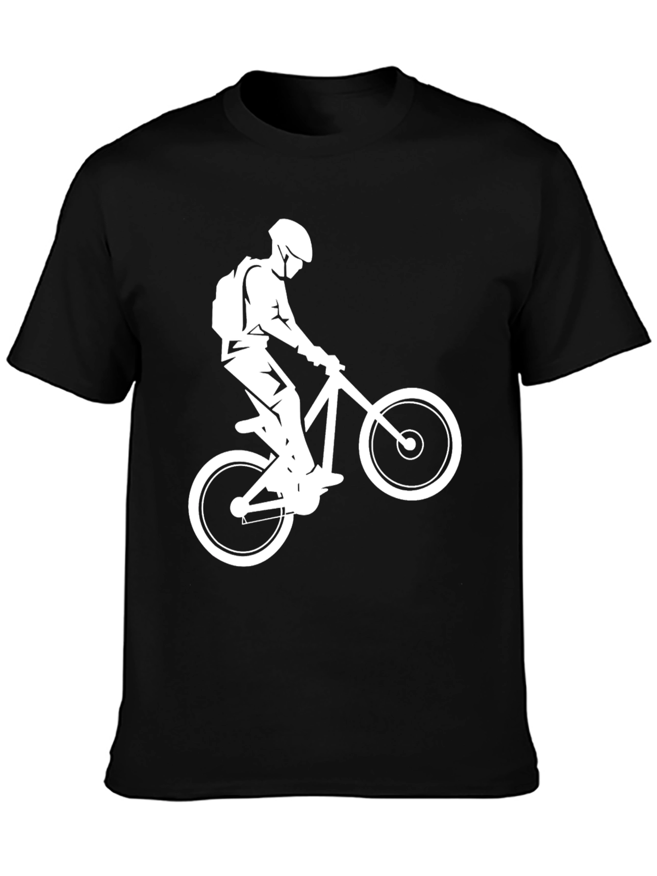 Black Mountain Biker Graphic Tee - Black Cotton T-Shirt view 3