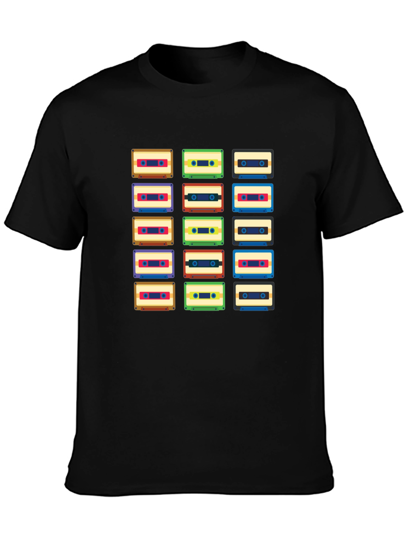 Black Retro Cassette Tape T-Shirt - Vintage Music Lover Tee view 3